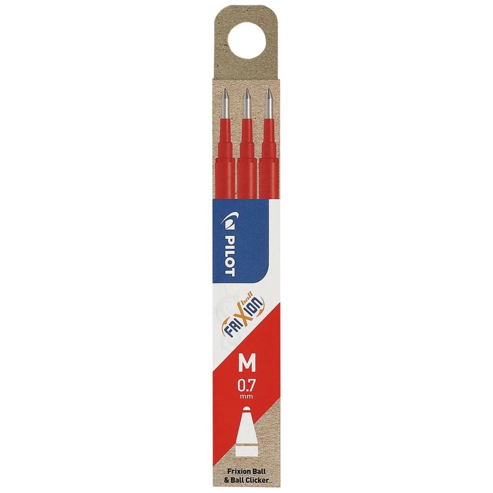 1 PILOT Frixion Erasable Gel Ink Refill 0.7mm Red 3 Pack, 1 of 3