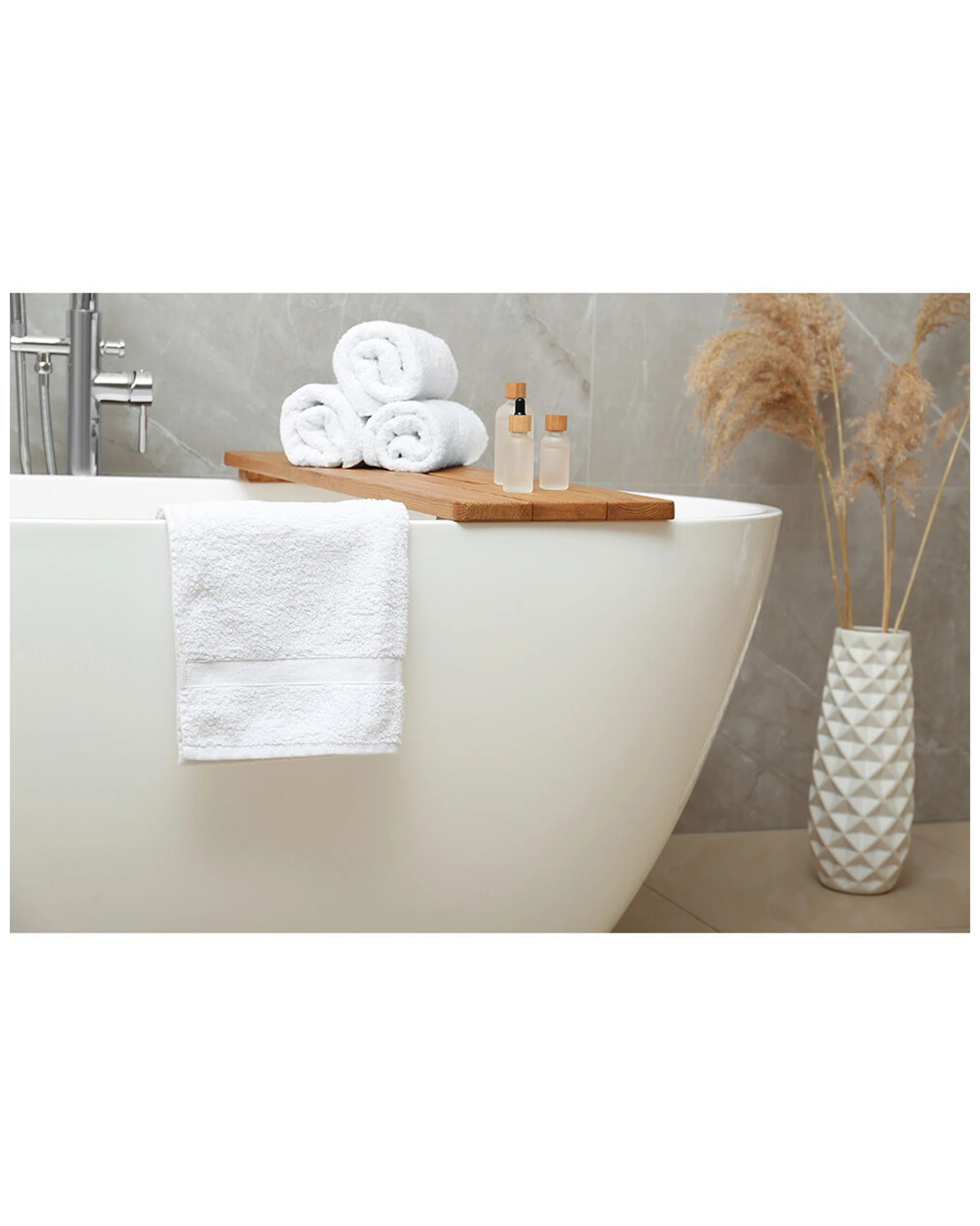 5 Jason Commercial Luxe Bath Sheet 90x180cm 600gsm Twin Needle Stitching.
 - White, 5 of 5
