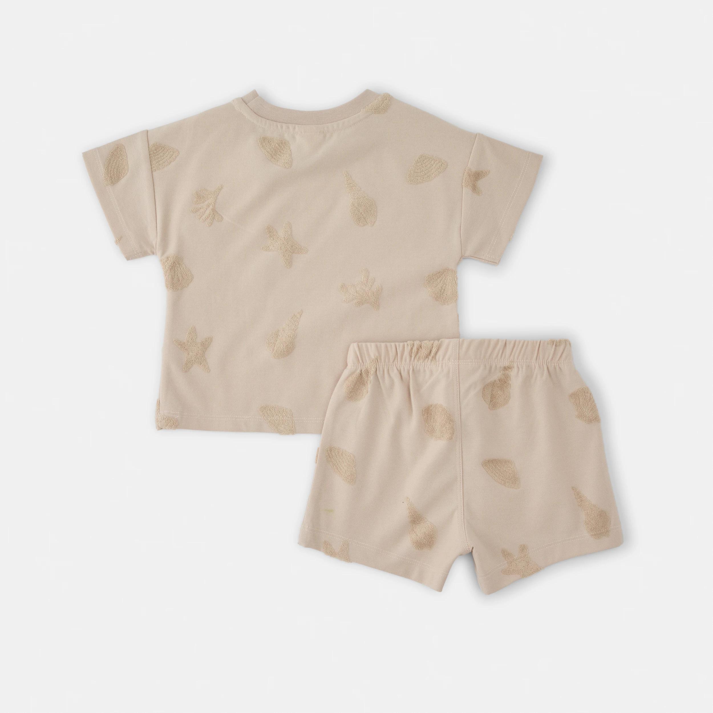 2 Short Sleeve Textured Set BEIGE SHELLS, 2 of 6