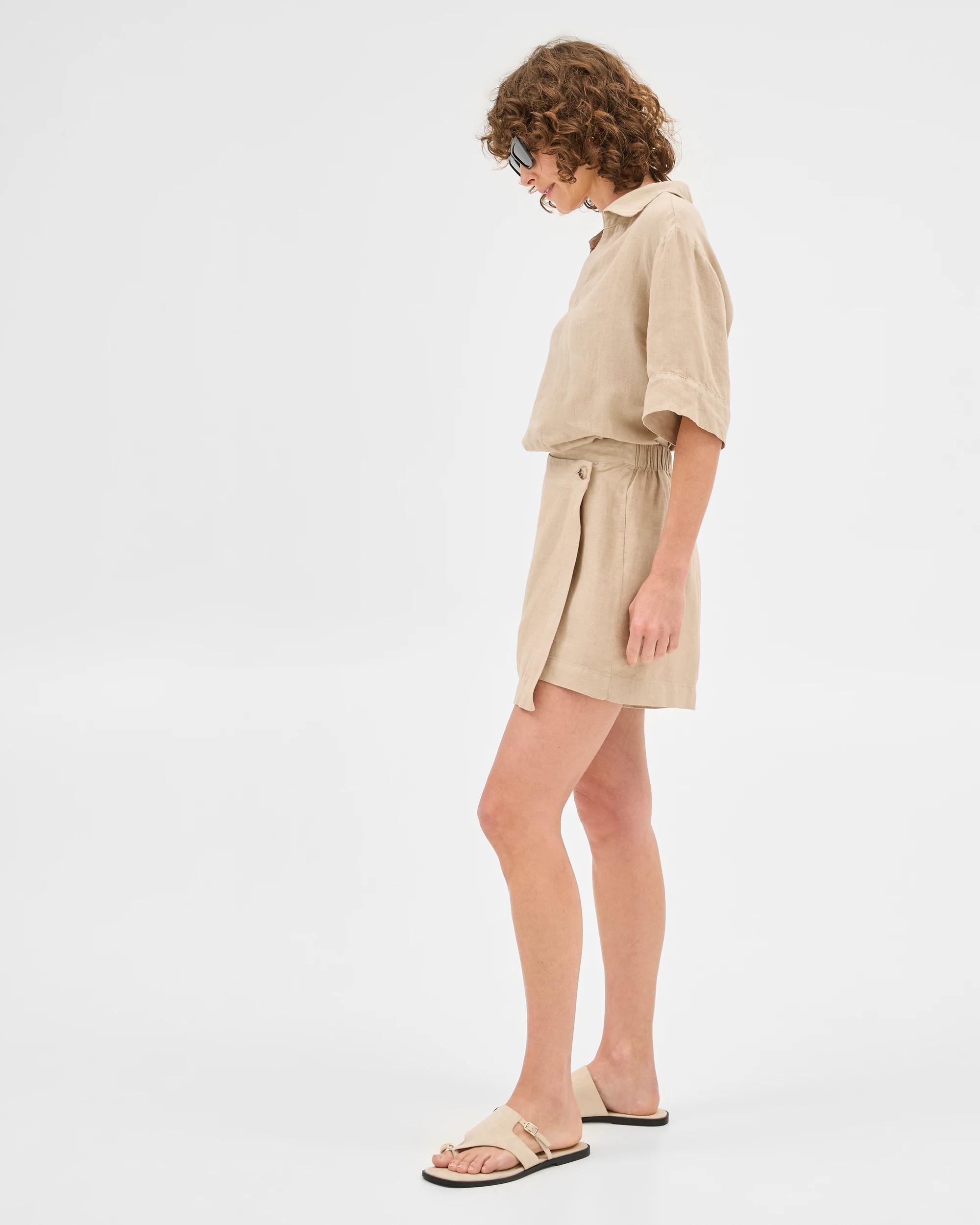 5 Target European Linen Wrap Skort STONE, 5 of 6