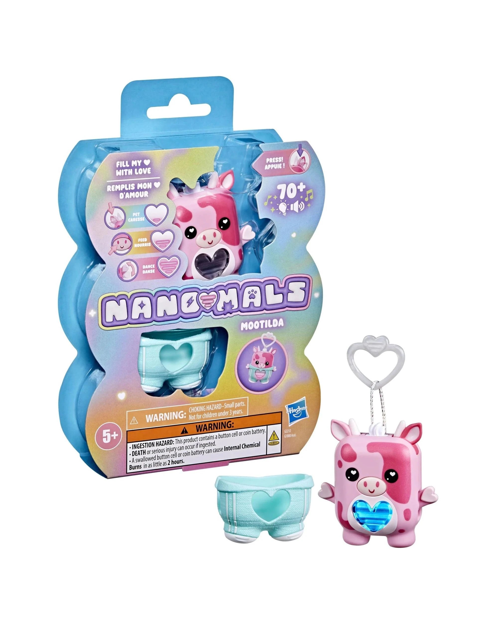 1 Hasbro Nano-Mals Mootilda the Pink Cow Electronic Fidget Pet, 1 of 6