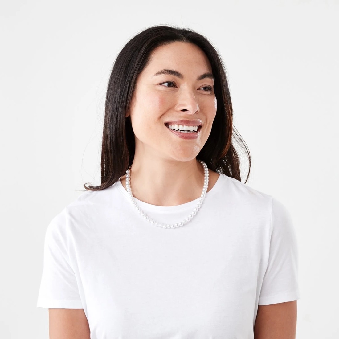 3 Short 8mm Faux Pearl Necklace - White, 3 of 4