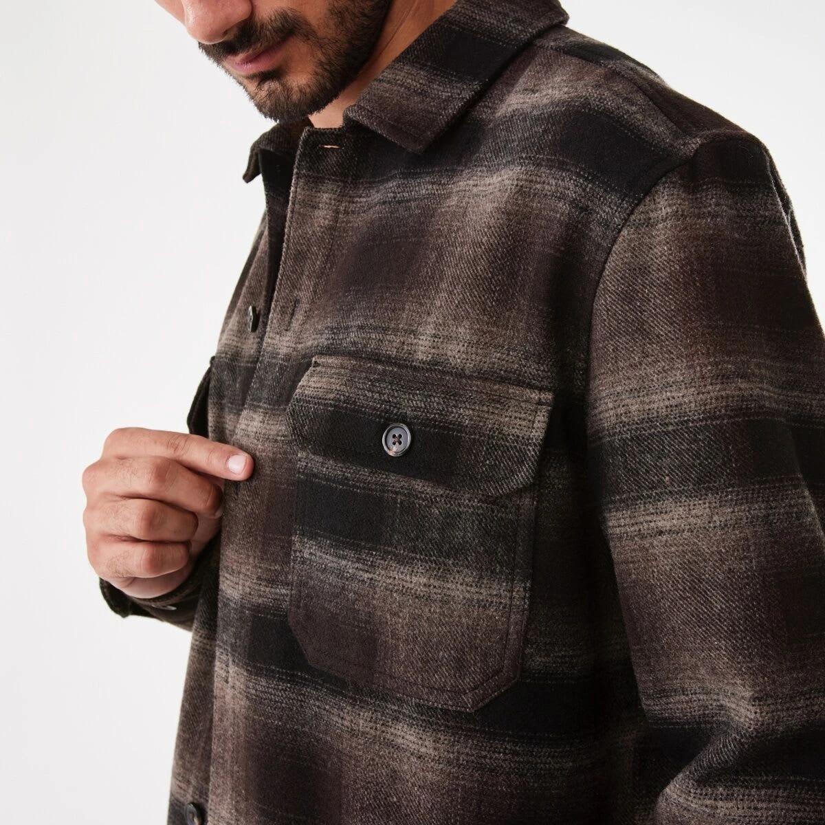 7 Long Sleeve Check Overshirt Brn Check, 7 of 7