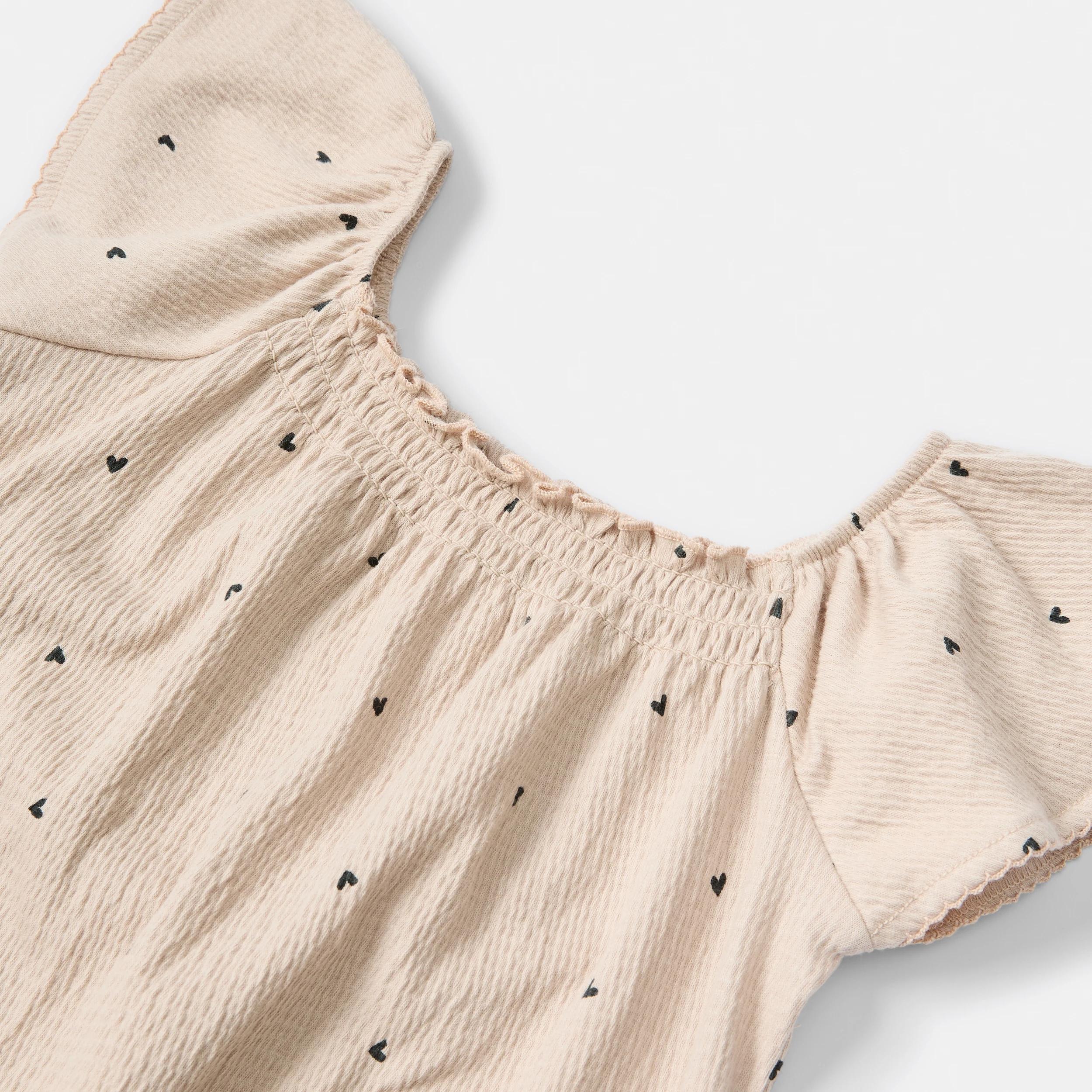 3 Short Sleeve Crinkle Romper DOESKIN HEARTS, 3 of 3