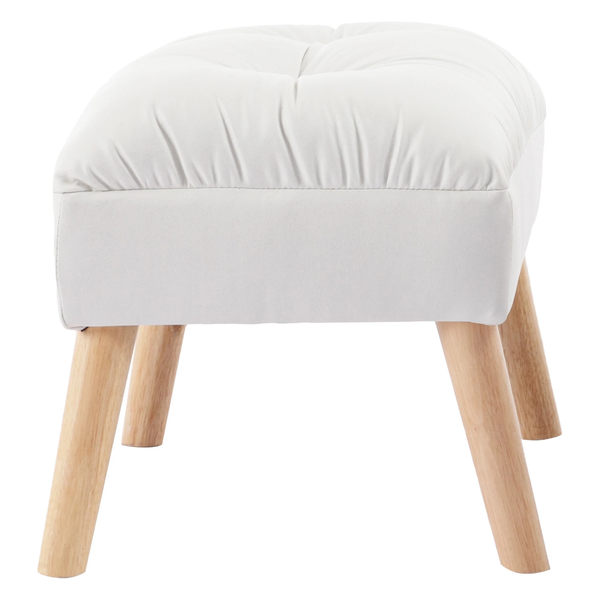 2 Levede Accent Ottoman Chair Footstool Leather Vanity Makeup Stool Lounge White, 2 of 7