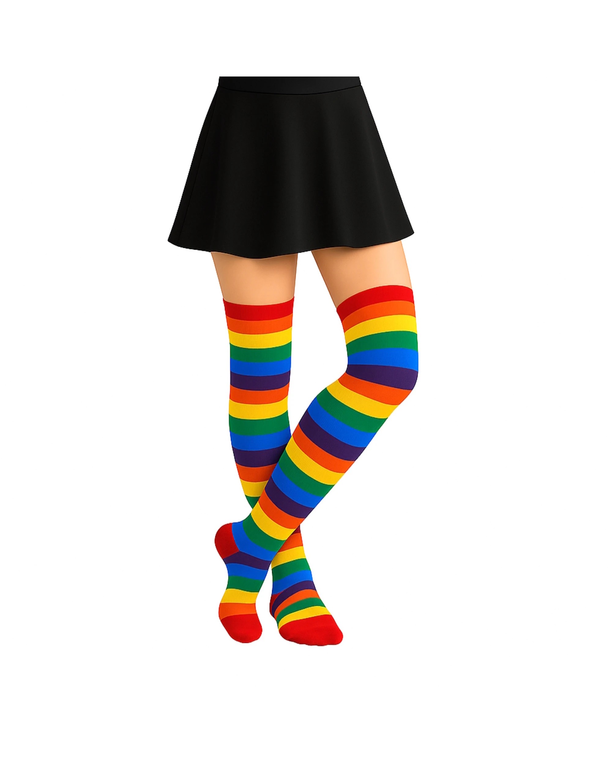 1 JD Party Over The Knee Rainbow Striped Socks - Multi, 1 of 1