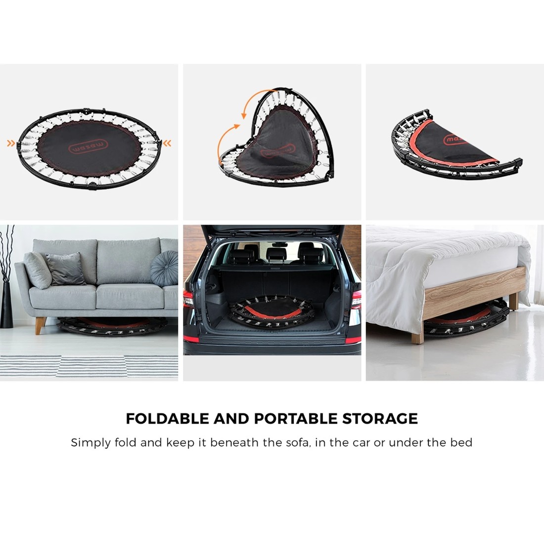 8 Mazam Trampoline Rebounder Jumping Exercise Fitness Adjustable Handrail 50 Inch
 - Multi, 8 of 10