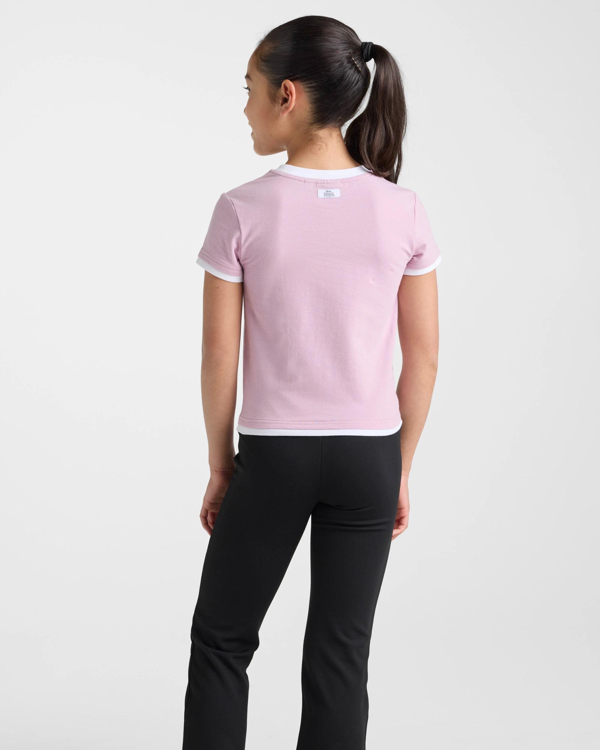 2 Lonsdale London Layered Terrace Short Sleeve T-Shirt - Dusty Pink DUSTY PINK, 2 of 5