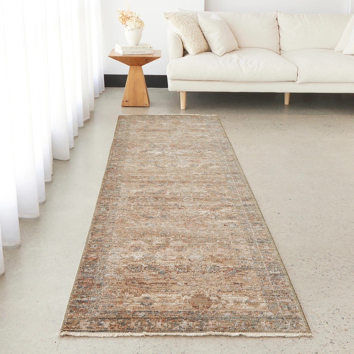 1 Common Ground Rugs Heirloom 13 285x80cm - Medium Runner Power Loomed Pet Friendly Rug - Natural, 1 of 7