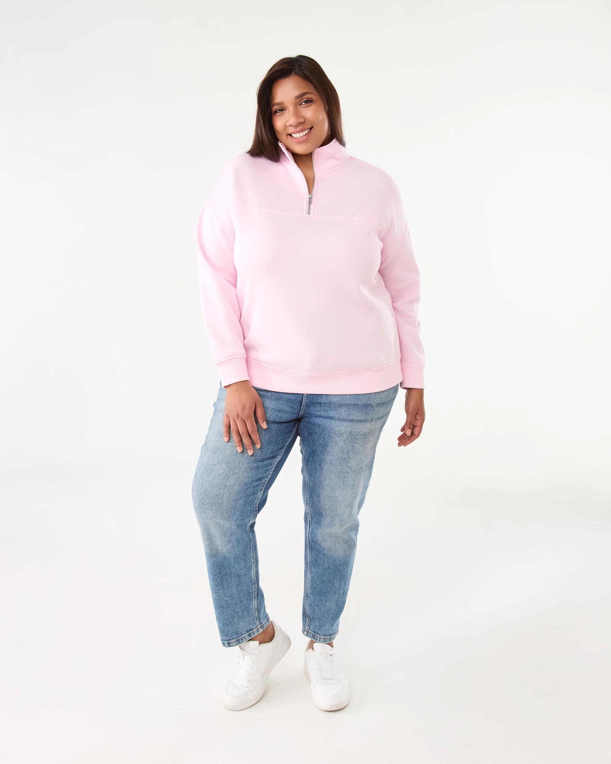 7 Curve Quarter Zip Sweatshirt Bllet Pink, 7 of 7