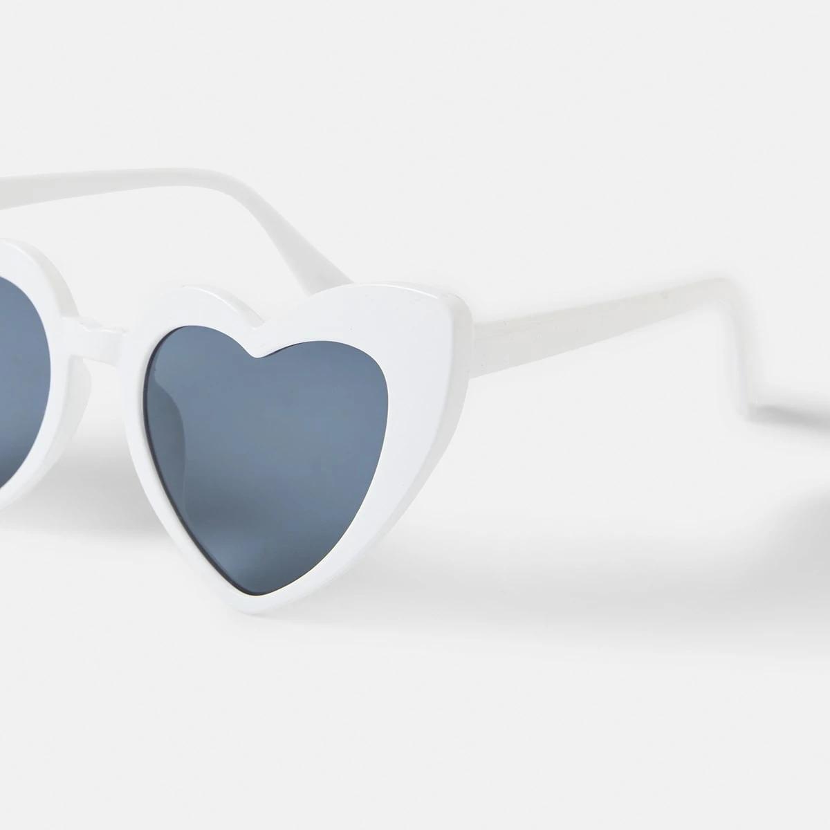 3 Heart Shaped Sunglasses White, 3 of 6