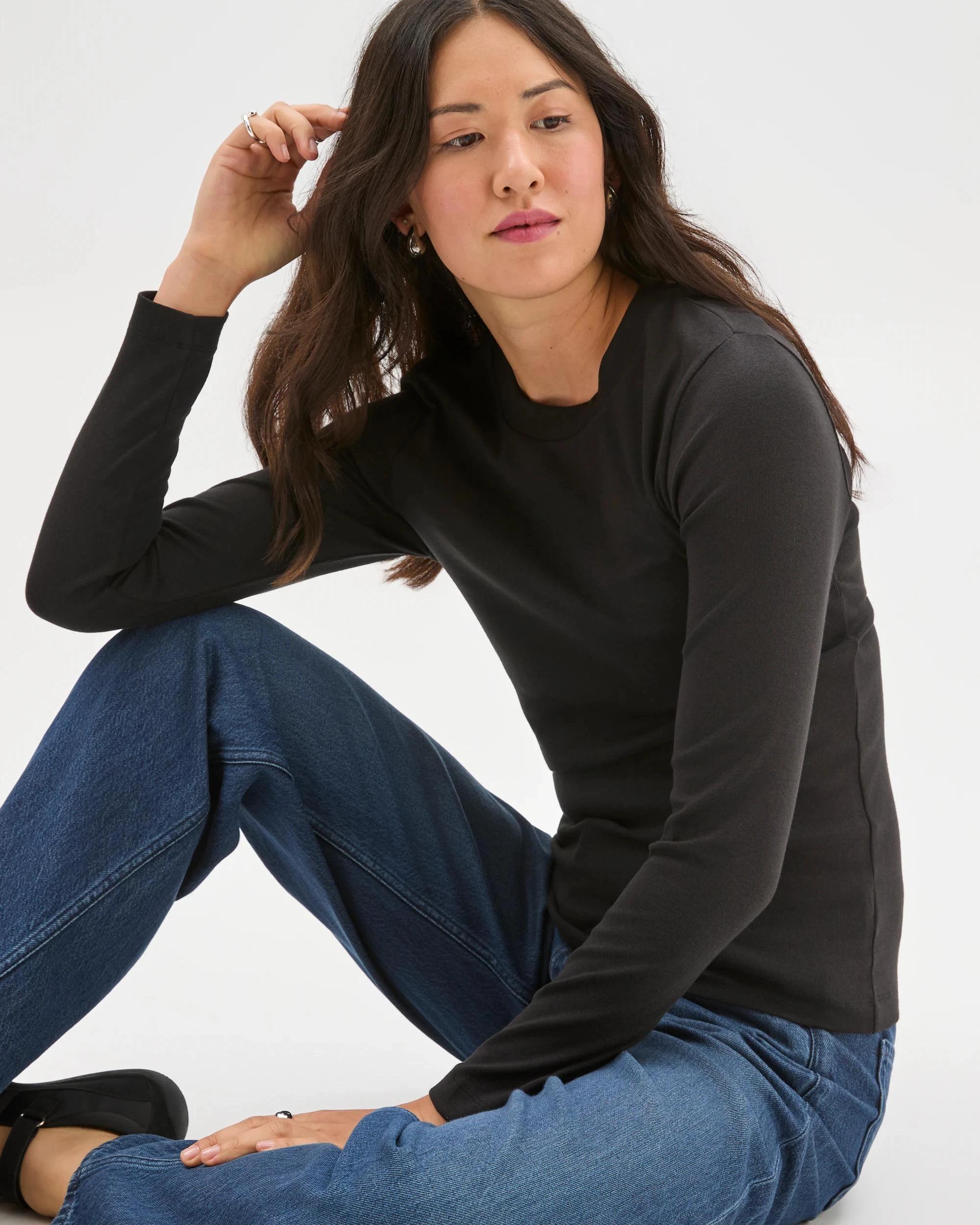 7 Target Woman Soft Touch Long Sleeve T-Shirt BLACK, 7 of 7