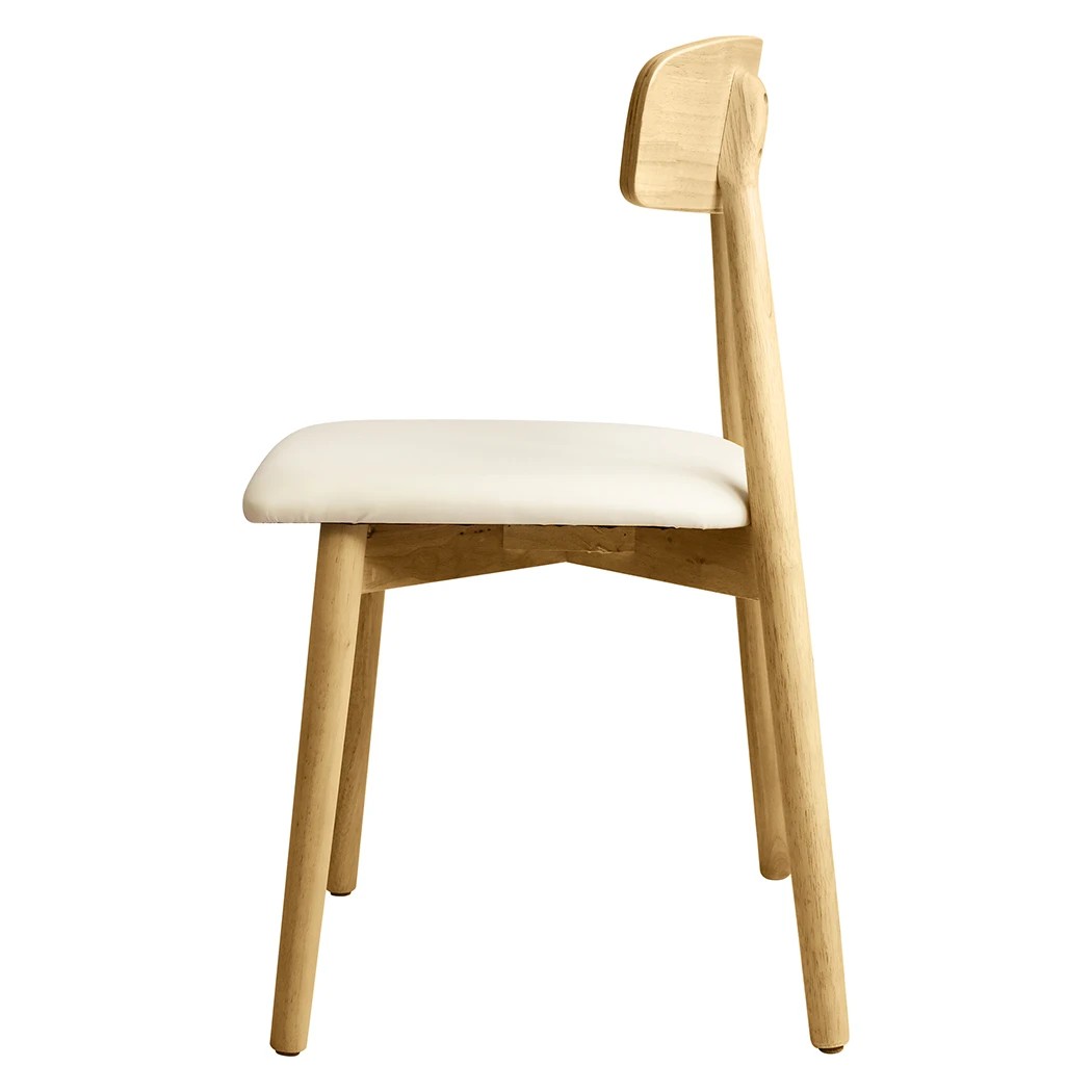3 Levede 4pcs Dining Chairs Solid Wood in Natrual Colour, 3 of 6