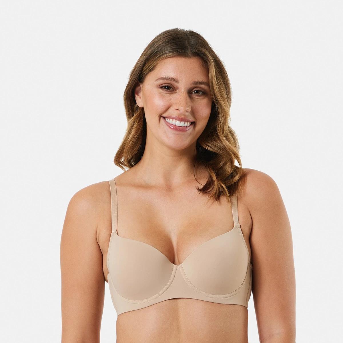 3 3 Pack Full Coverage T-shirt Bra ALMOND, WHITE, BLACK, 3 of 9