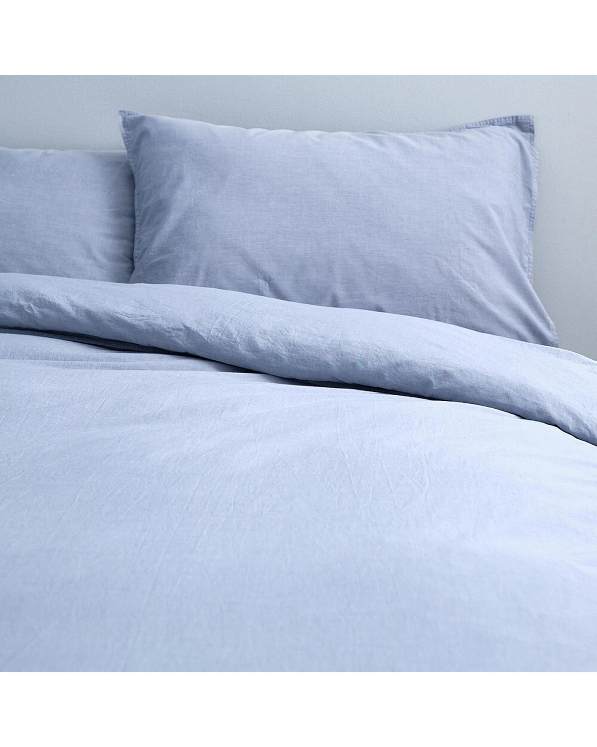 1 Canningvale Vintage Single Quilt Cover Set 100 Percent Cotton Denim - Blue, 1 of 4