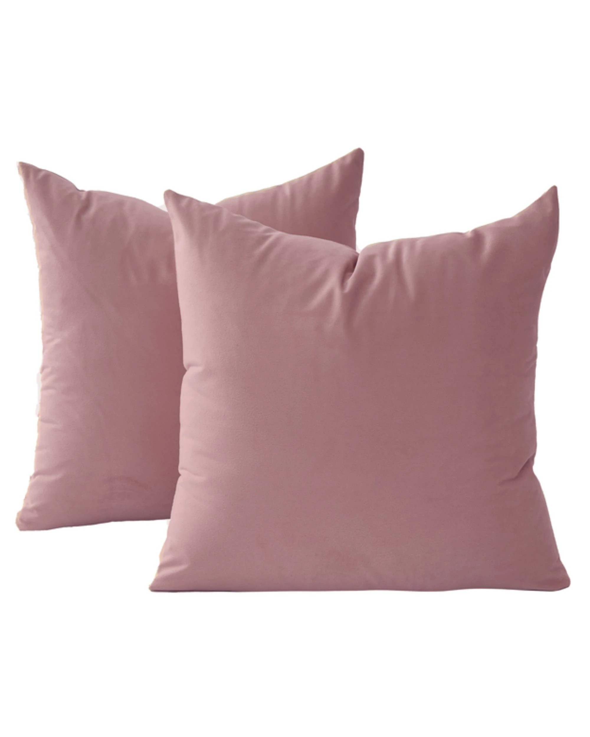 1 Gioia Casa 2-Pack Velvet European Pillowcases - Blush - 65x65cm, 1 of 2