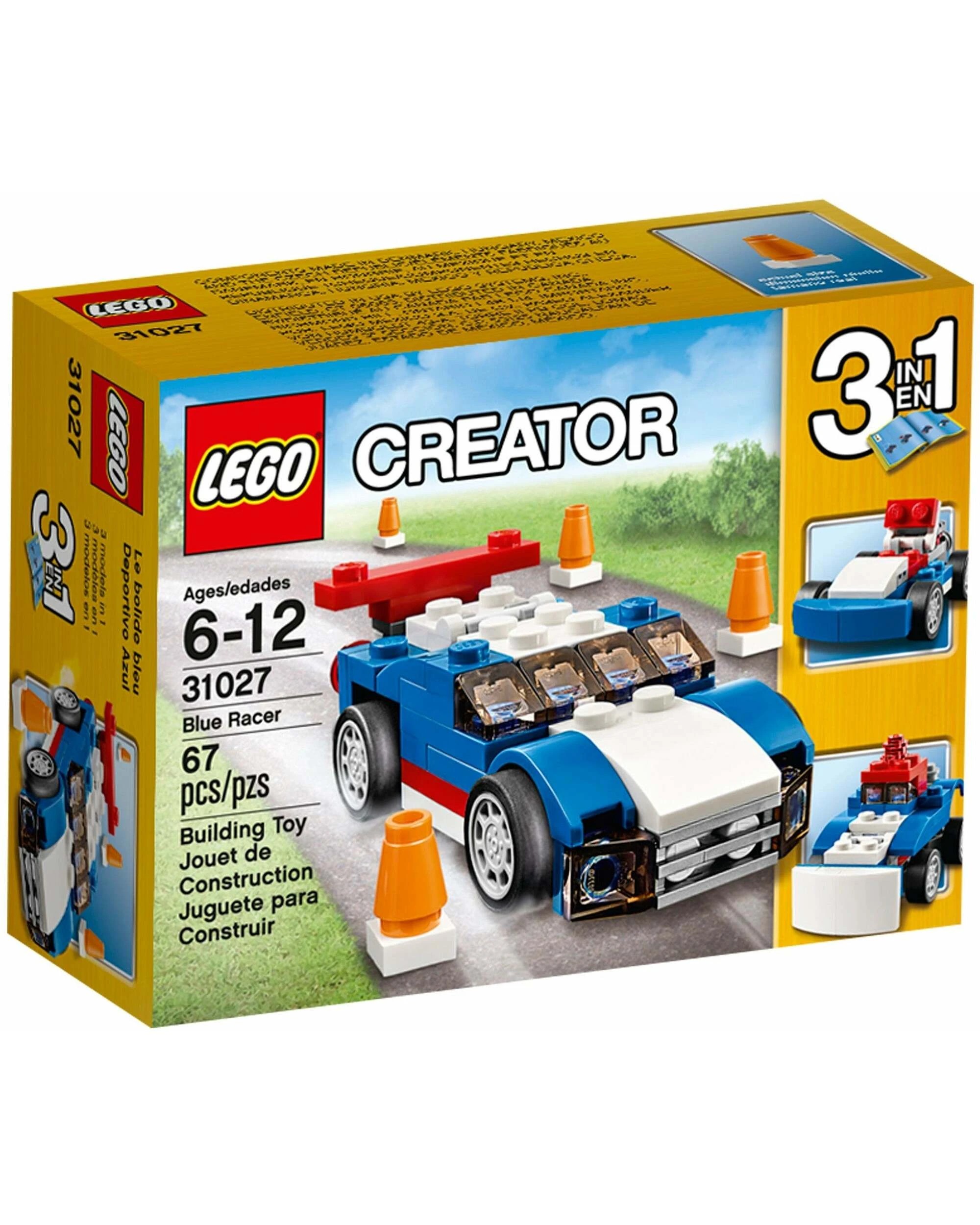 1 LEGO 31027 Blue Racer 3-in-1 Sports Car, Snowplow, Buggy, 1 of 5