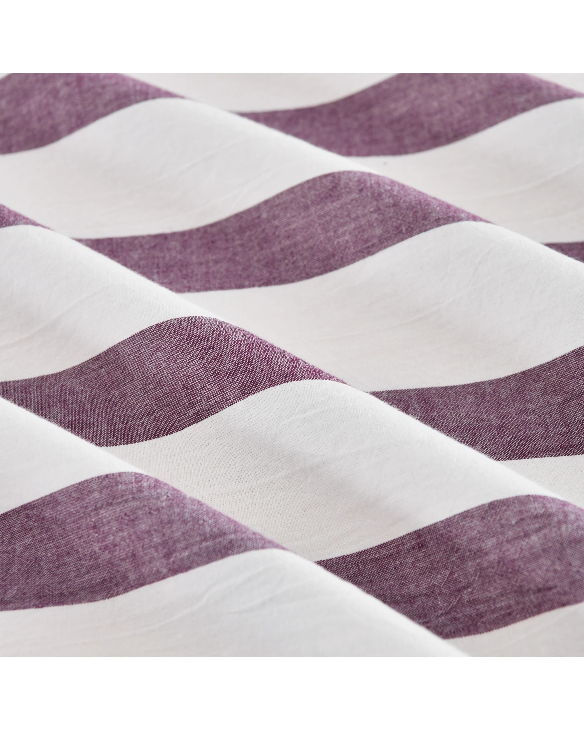 3 Dreamaker Cove Yarn Dyed Washed Cotton Striped Quilt Cover Set - Queen Bed - Plum, 3 of 7