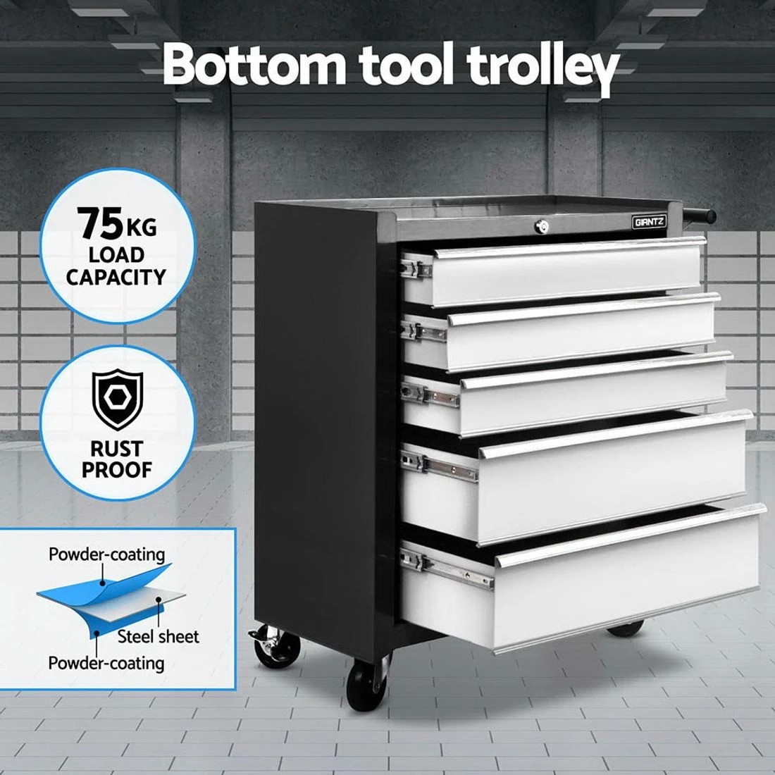 2 Giantz 15 Drawers Tool Chest Trolley Toolbox 2-in-1 Storage & - Multi, 2 of 5