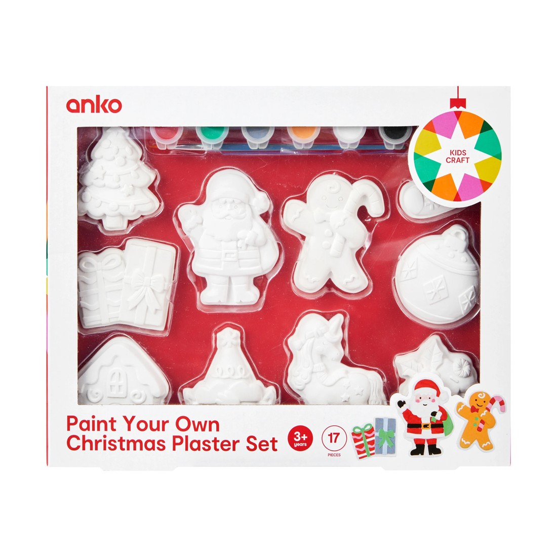 1 17 Piece Paint Your Own Christmas Plaster Set, 1 of 7