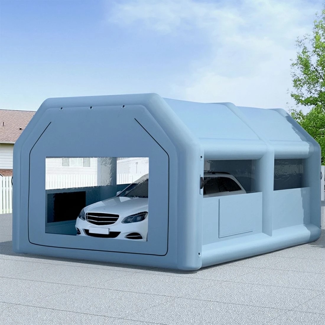 7 Giantz Inflatable Spray Booth 6X4M Car Paint Tent Filter System Blower - Blue, 7 of 7