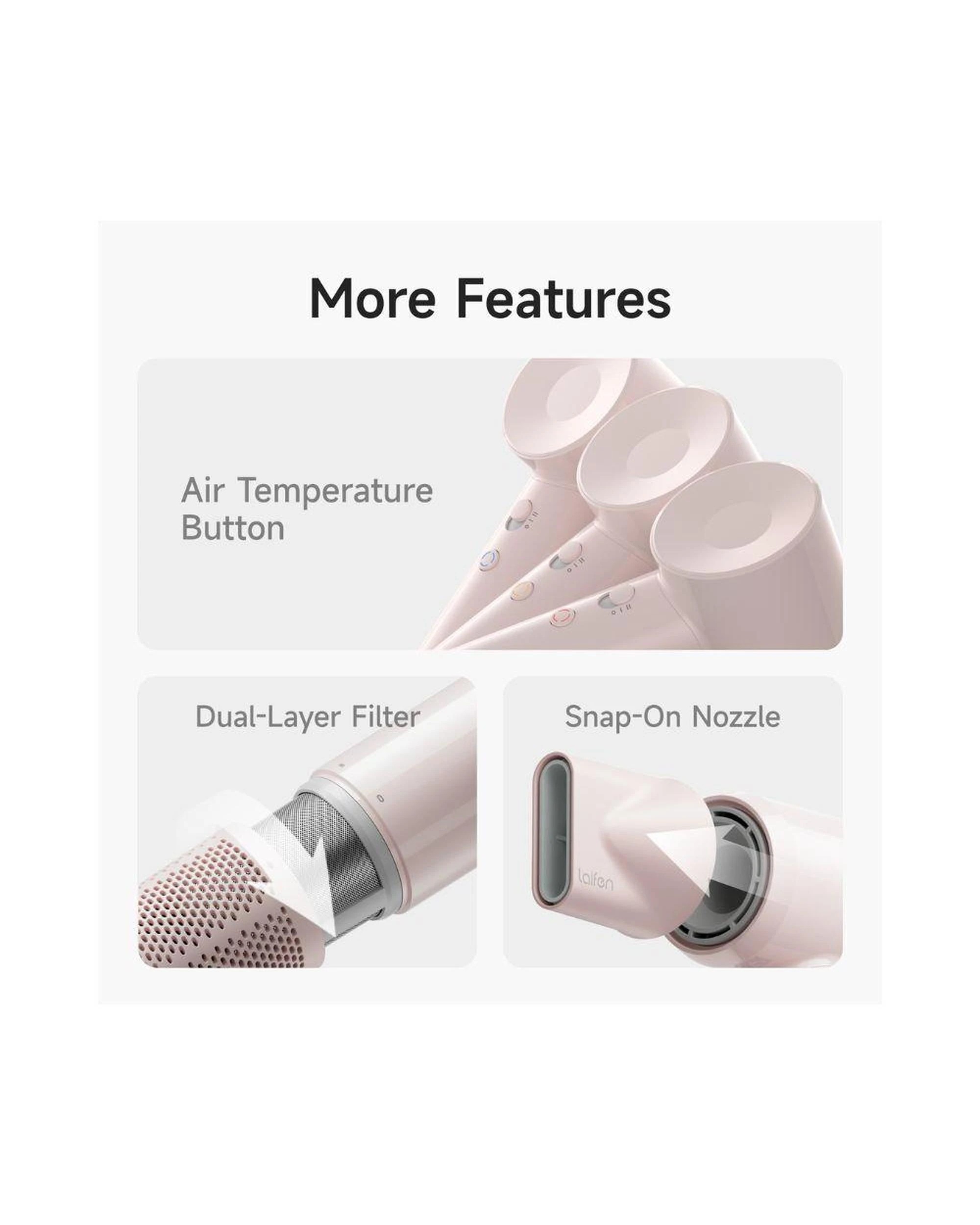 9 Laifen SE Lite Hair Dryer Lightweight High Speed Ionic Fast Dry Pink, 9 of 10