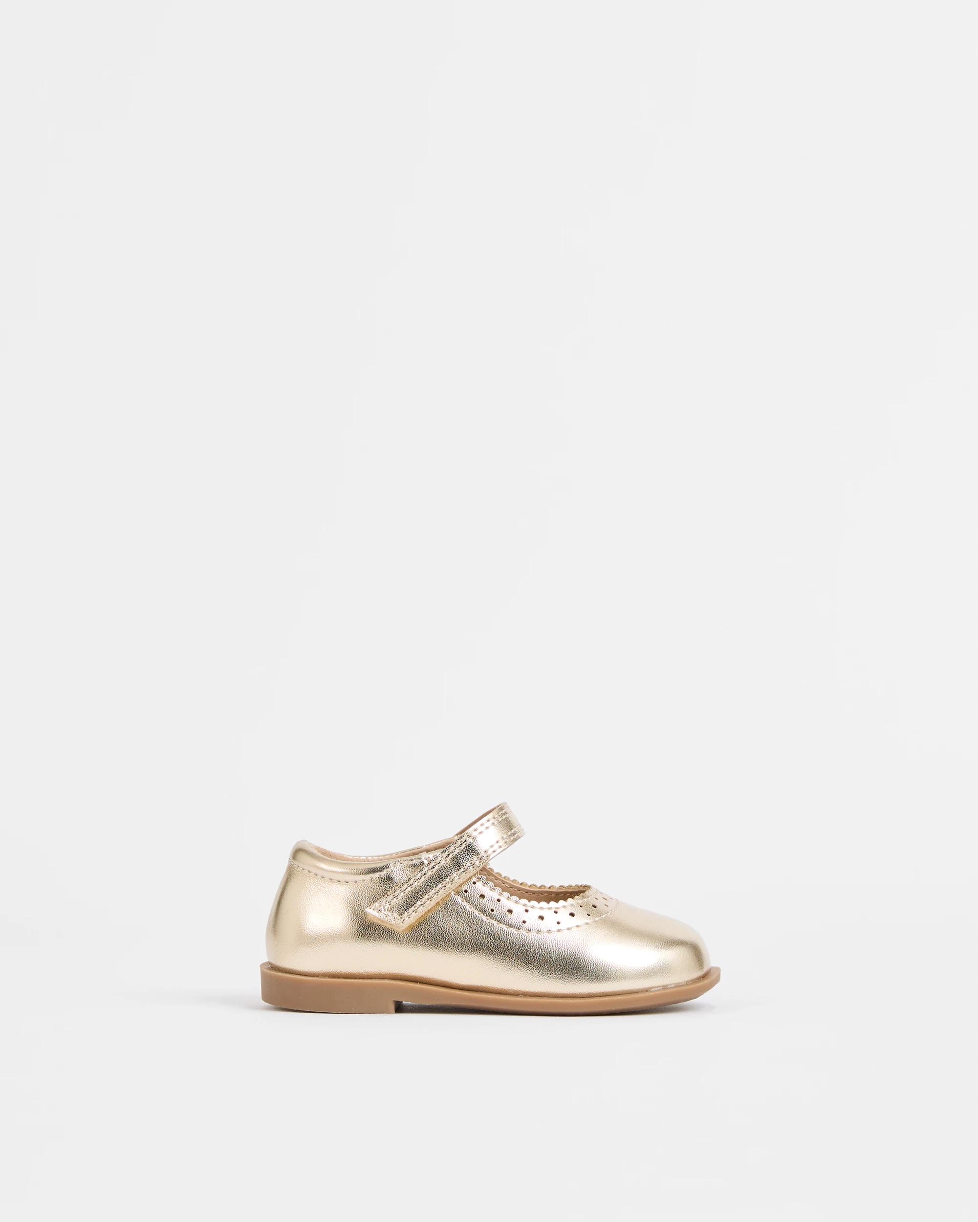 1 Target Baby First-Walker Brogue Ballet Flat GOLD, 1 of 3