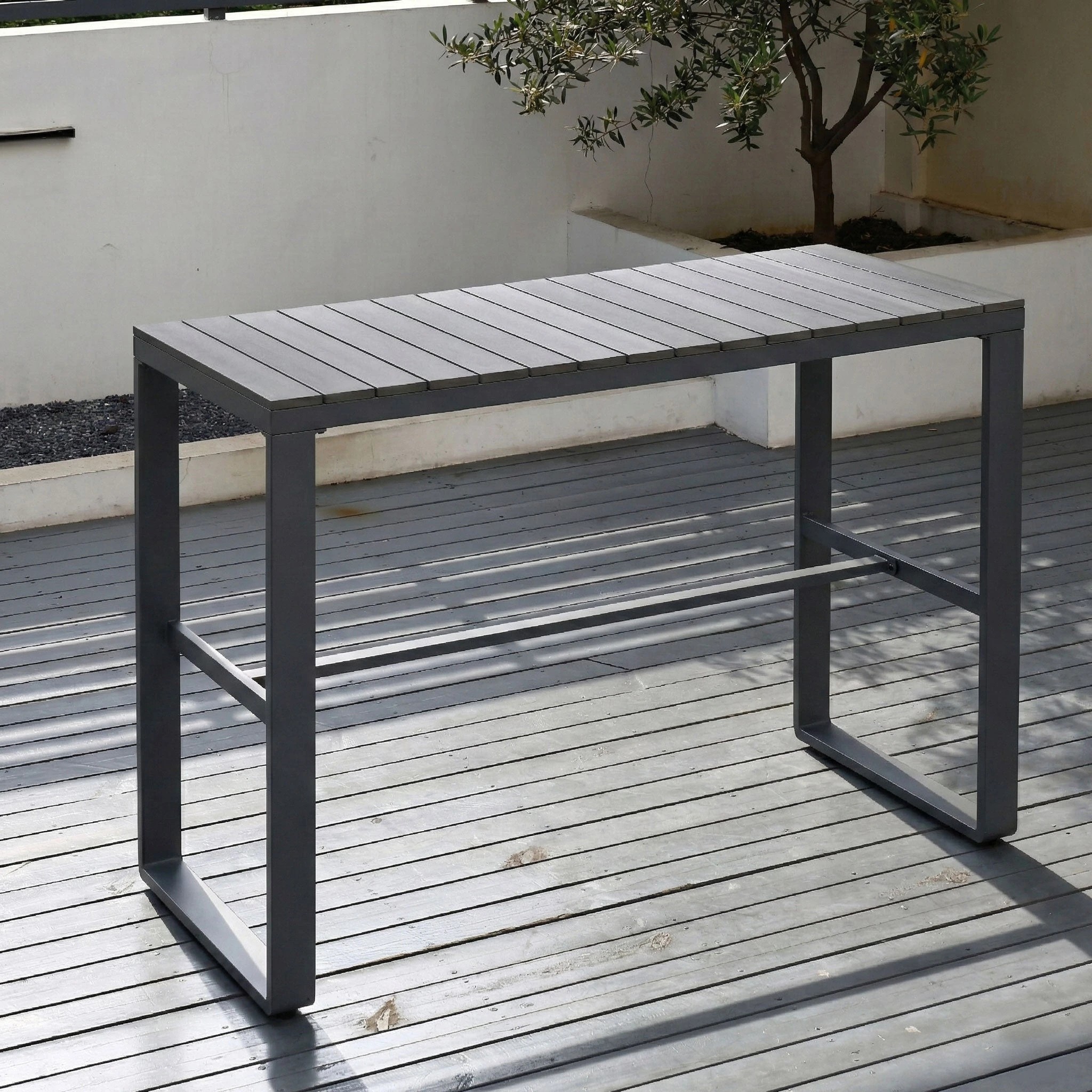 7 Moda Living Brighton Aluminium 5-Piece Outdoor Bar Table and Stool Set - Charcoal, 7 of 9