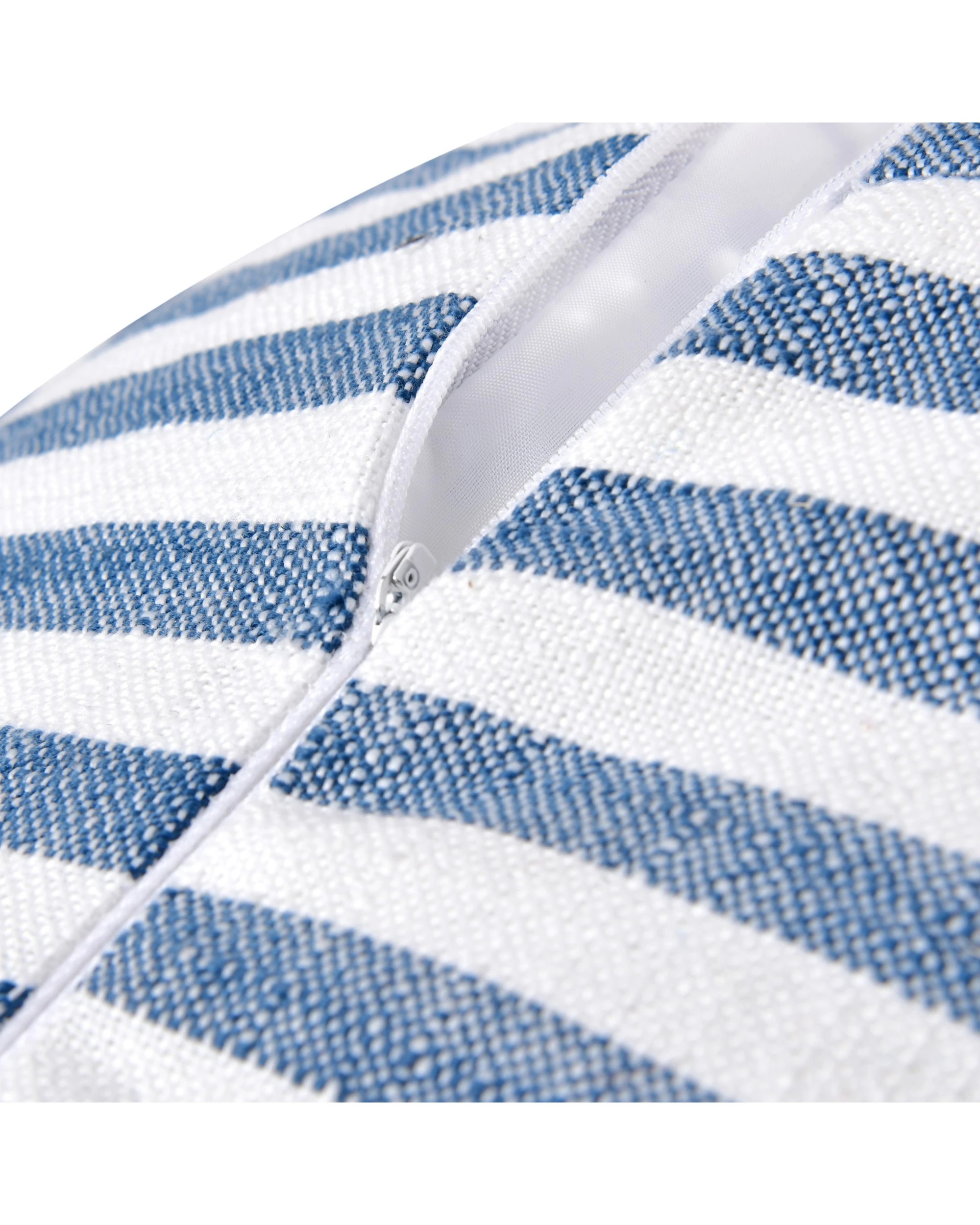 4 Cadence & Co. Oscar Faux Linen Ottoman Bean Bag Cover - Navy, 4 of 5