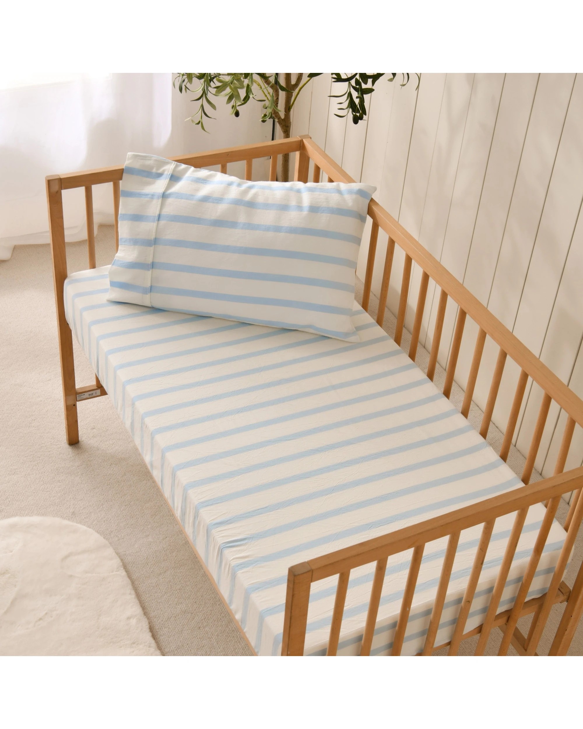 5 Dreamaker Baby Bask Washed Cotton Yarn Dyed Stripe Combo Set - COT Size - Sky, 5 of 7