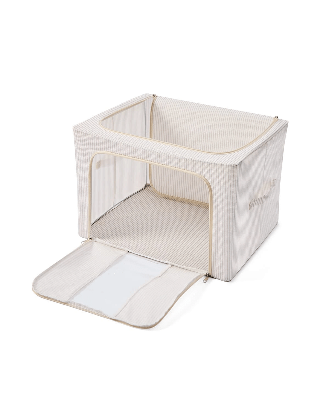 8 Linen Look Collapsible Box with Window - Large, Stripe, 8 of 10