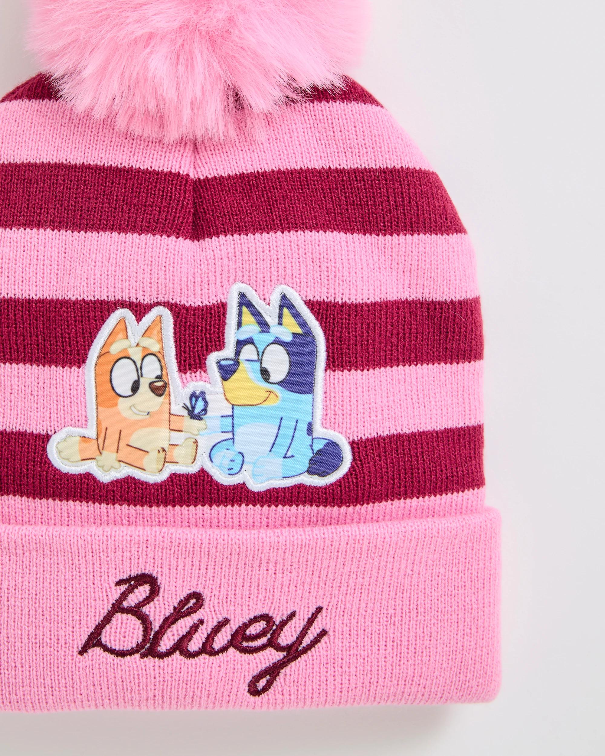 2 Bluey Stripe Beanie BURGUNDY, 2 of 2