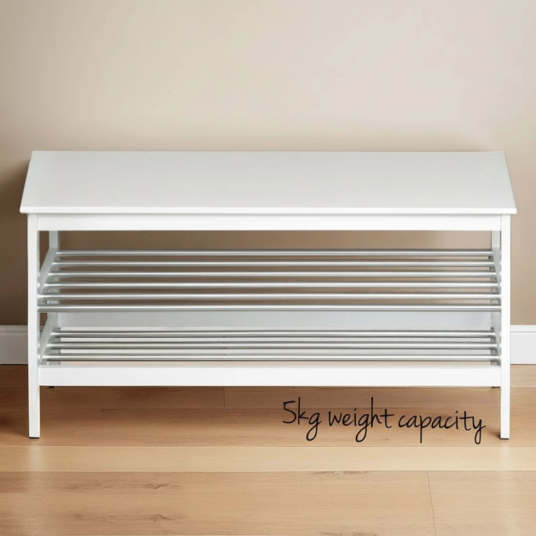 5 Artiss Shoe Rack Cabinet Bamboo Bench 10 Paris - White, 5 of 5