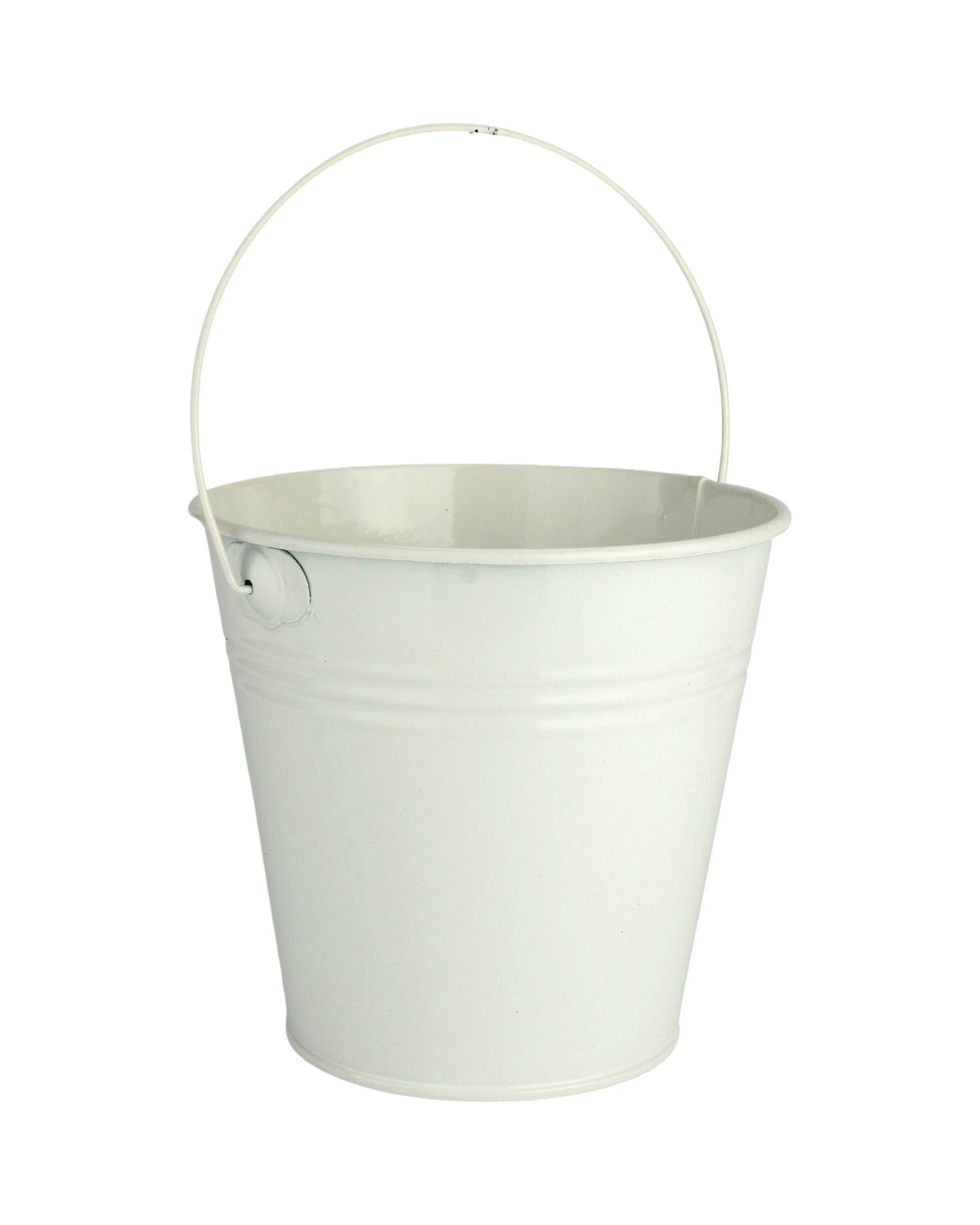 1 Party Maker Metal Bucket 12cm - White - White, 1 of 1