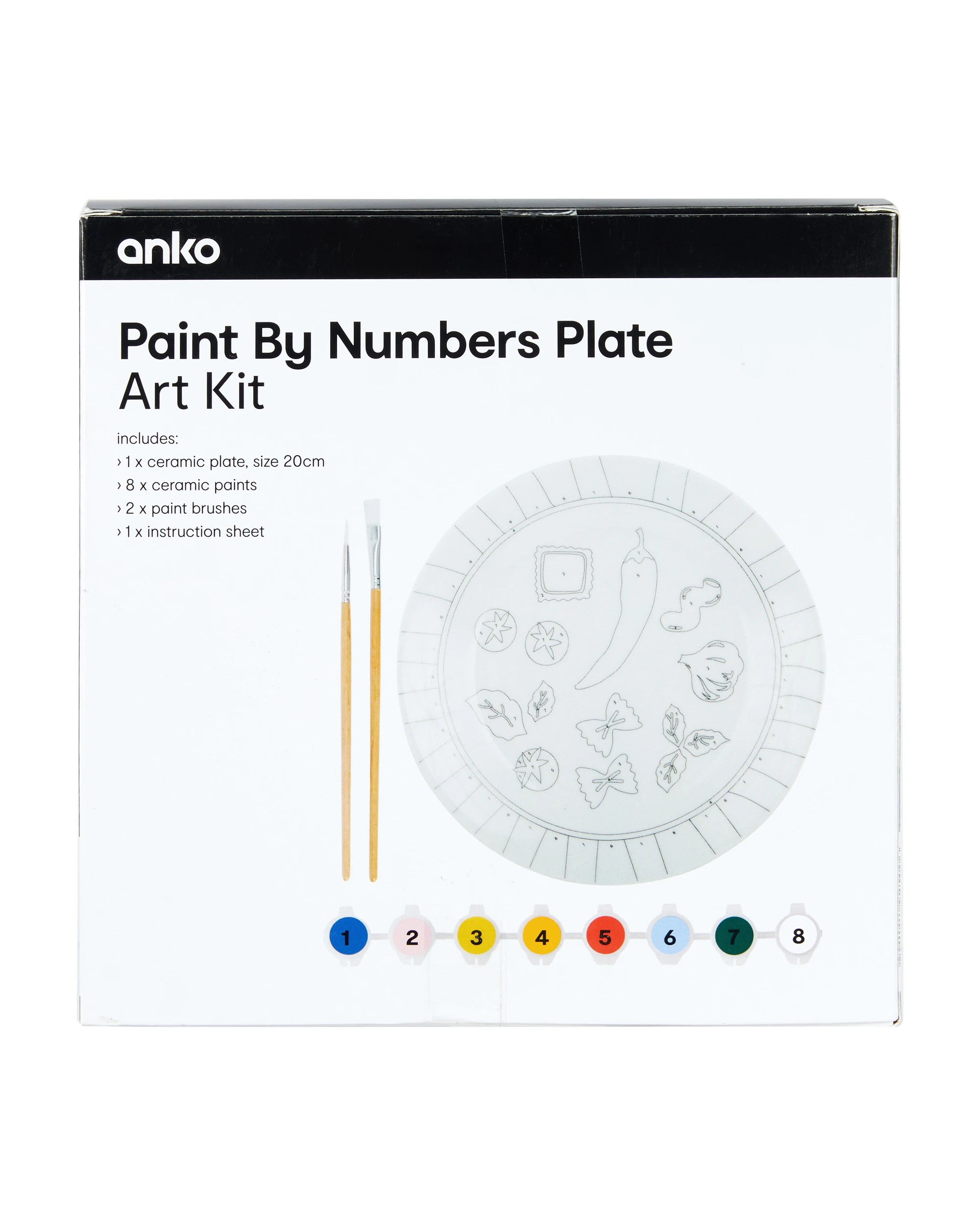 3 Paint by Numbers Plate Art Kit - Pasta, 3 of 3