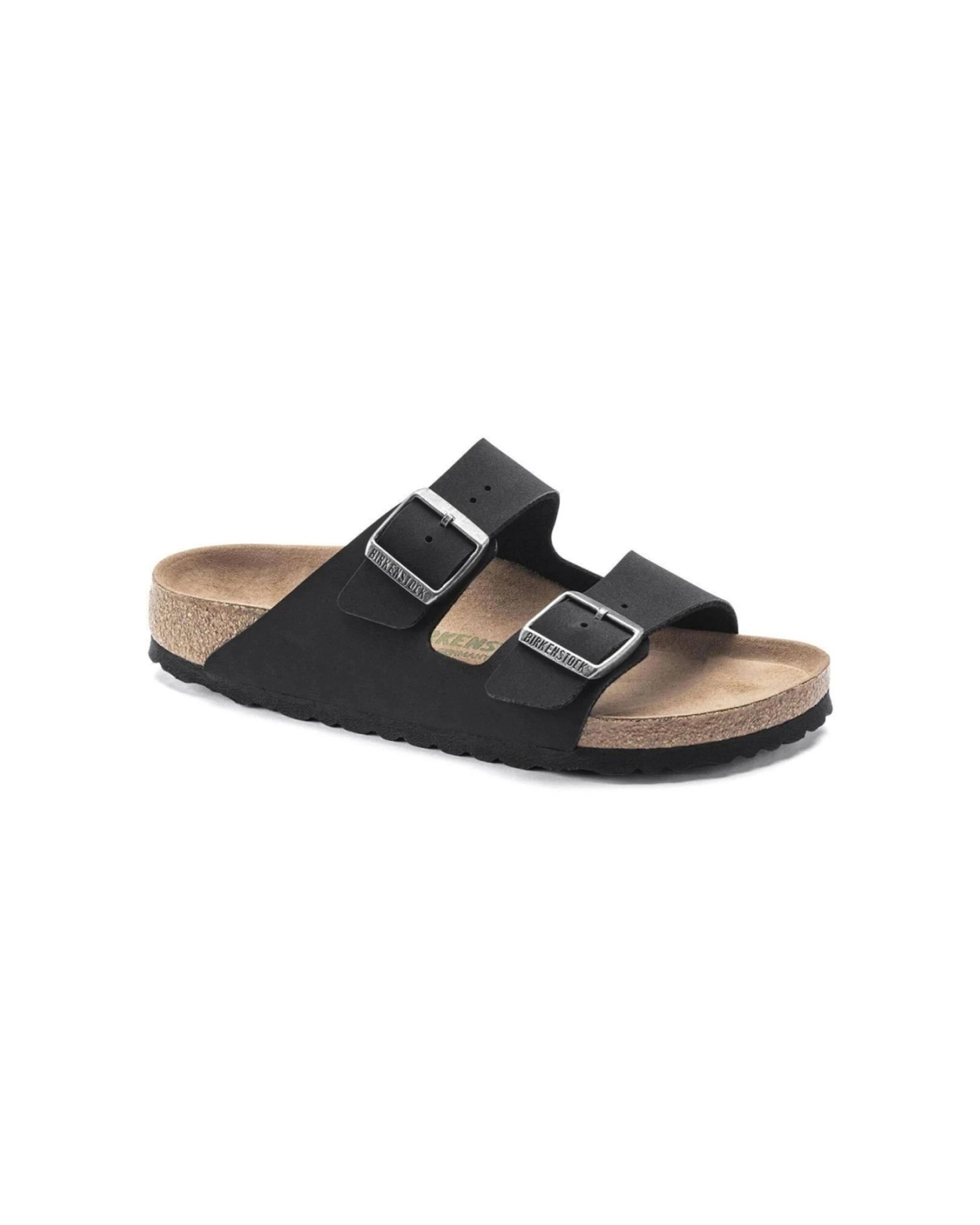 1 Birkenstock Arizona BirkiBuc Vegan Sandals Regular Width BLACK, 1 of 6