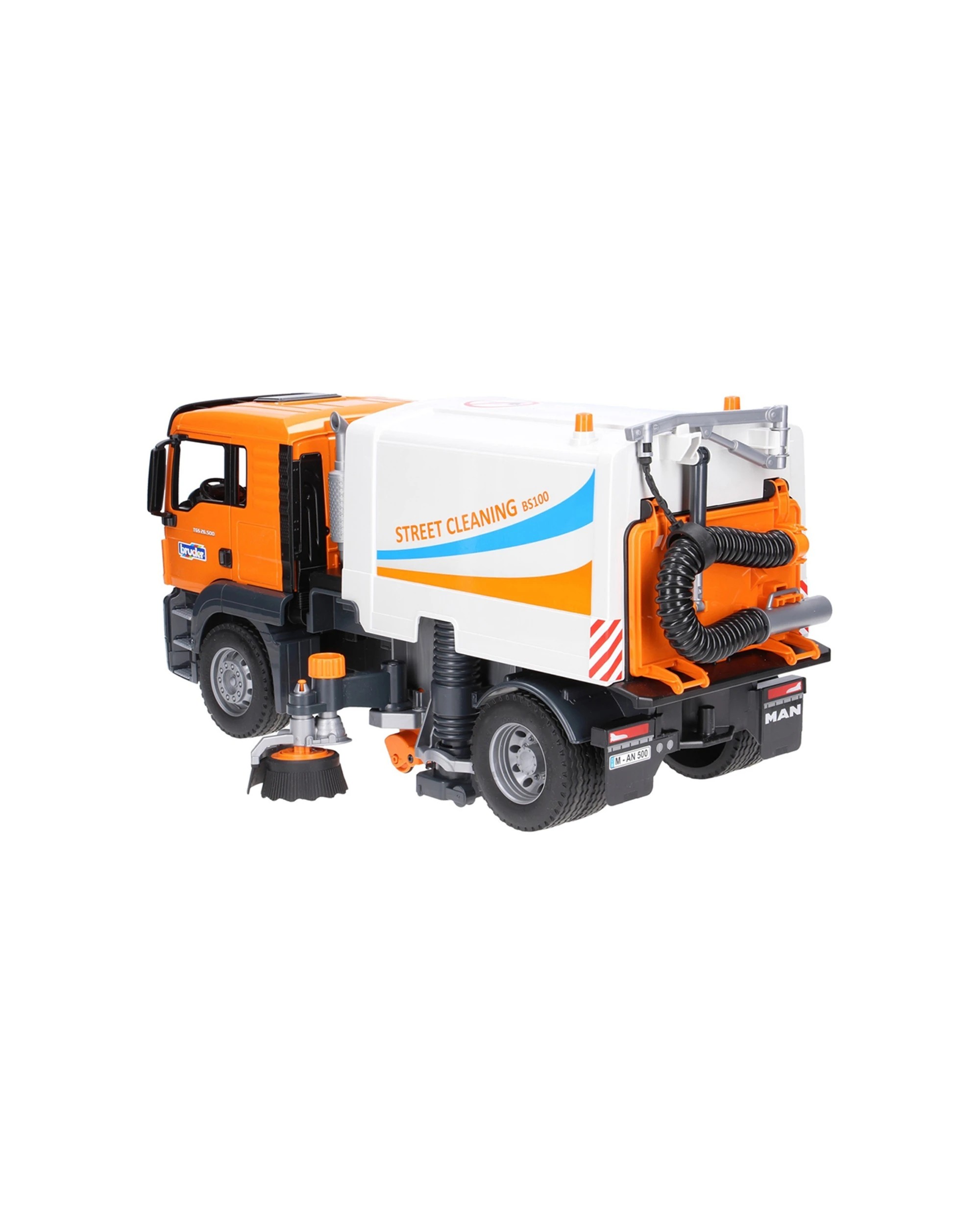 1 Bruder 1 16 Street Sweeper Cleaning Truck Kids Pretend Play Toy 4 Years Plus - Orange, 1 of 4