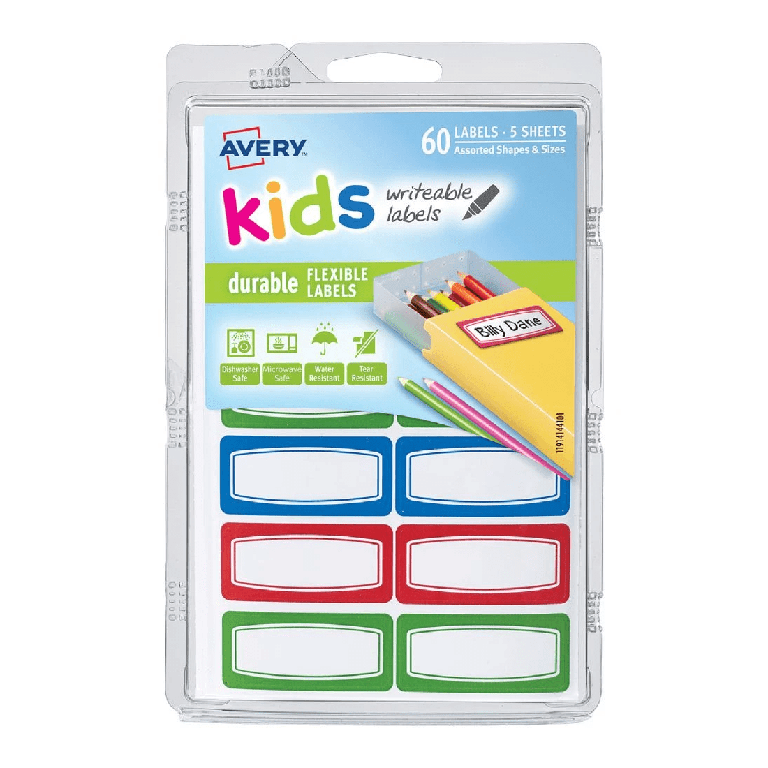 1 Avery Kids Durable Flexible Labels Assorted 60 Pack, 1 of 2