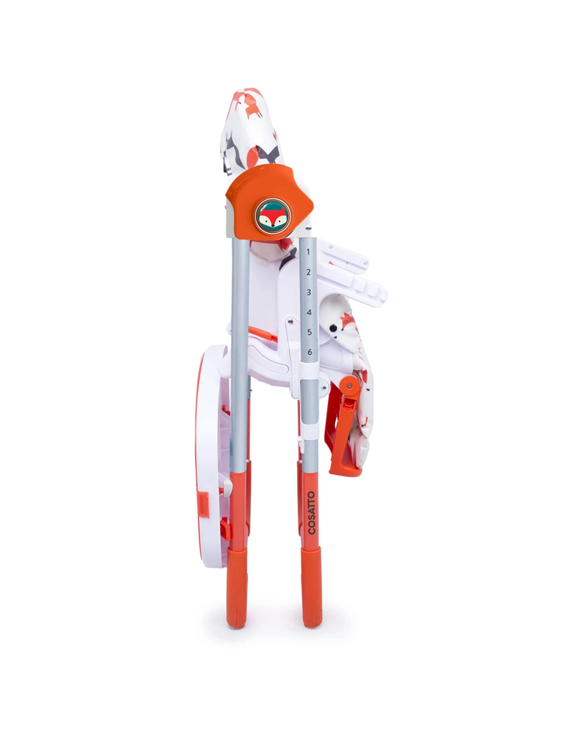 2 Cosatto Noodle 0+ Baby Feeding Highchair Mr Fox Reclining Seat Adjustable Height Easy Mr Fox - Orange, 2 of 7