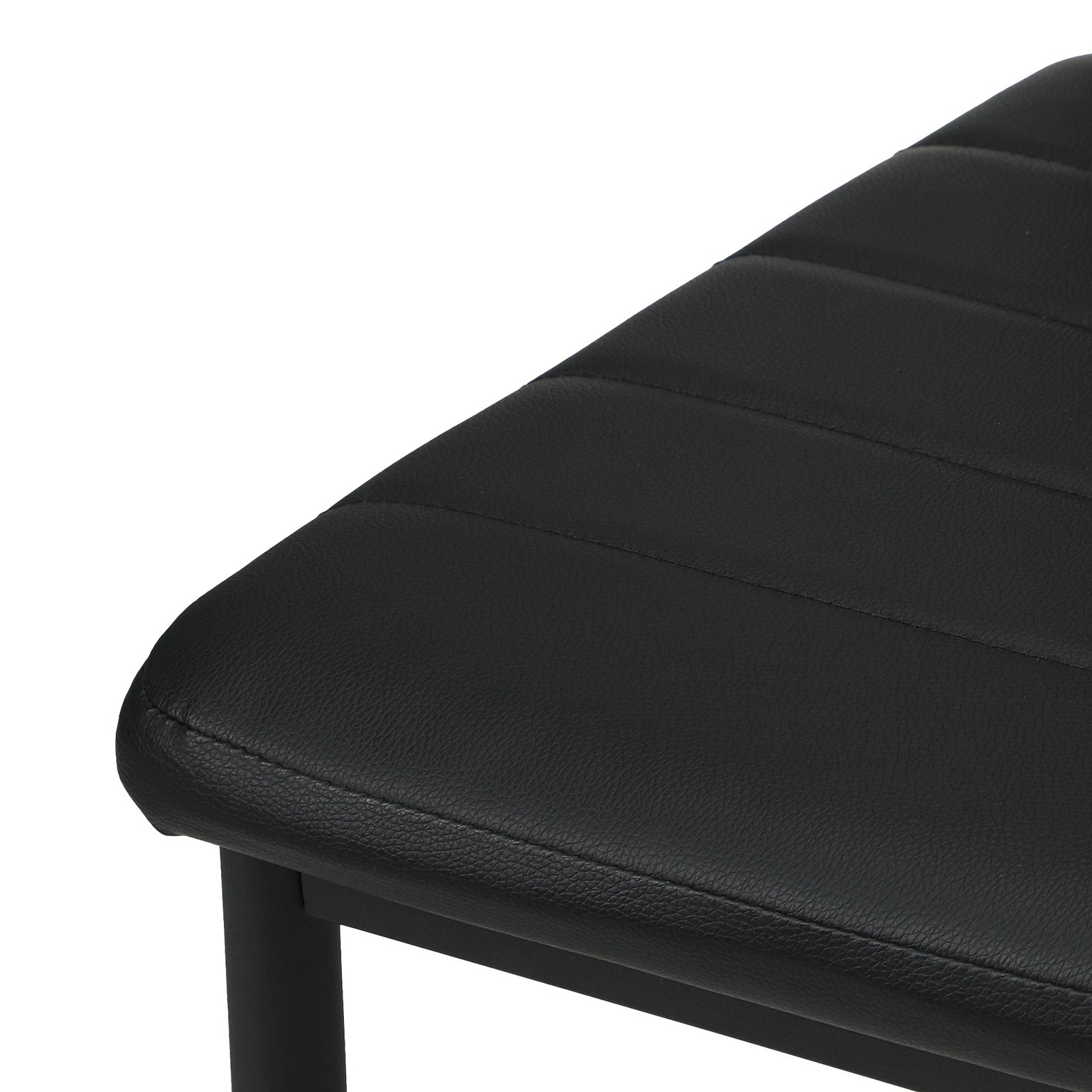 10 Oikiture 4pcs Dining Chairs High-back Kitchen Chair Padded Faux Leather
 - Black, 10 of 10