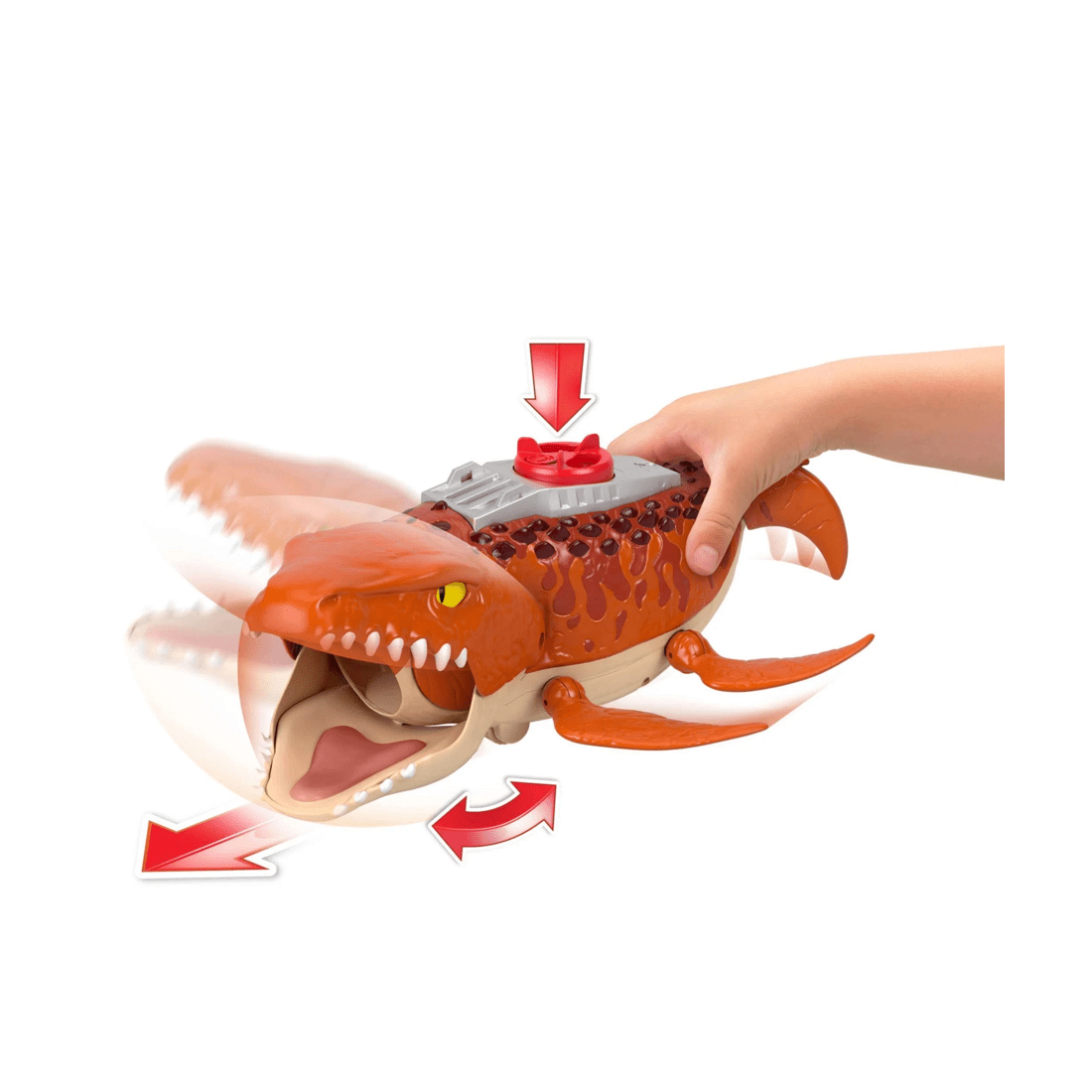 3 Mattel Fisher-Price Imaginext Jurassic World Rebirth Aquachomp Chase Mosasaurus Dinosaur Toy Playset - Orange, 3 of 5