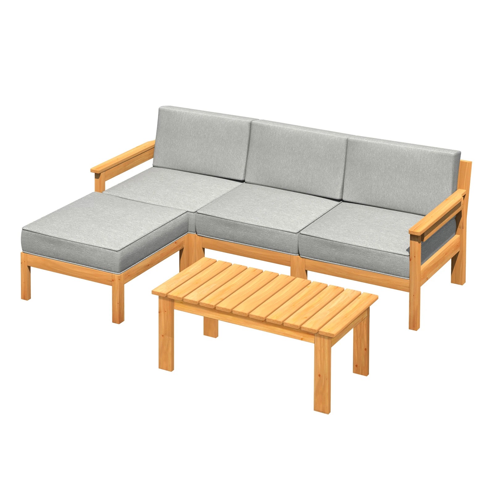 1 Livsip 5 Piece Outdoor Lounge Sofa Set
 - Grey, 1 of 9