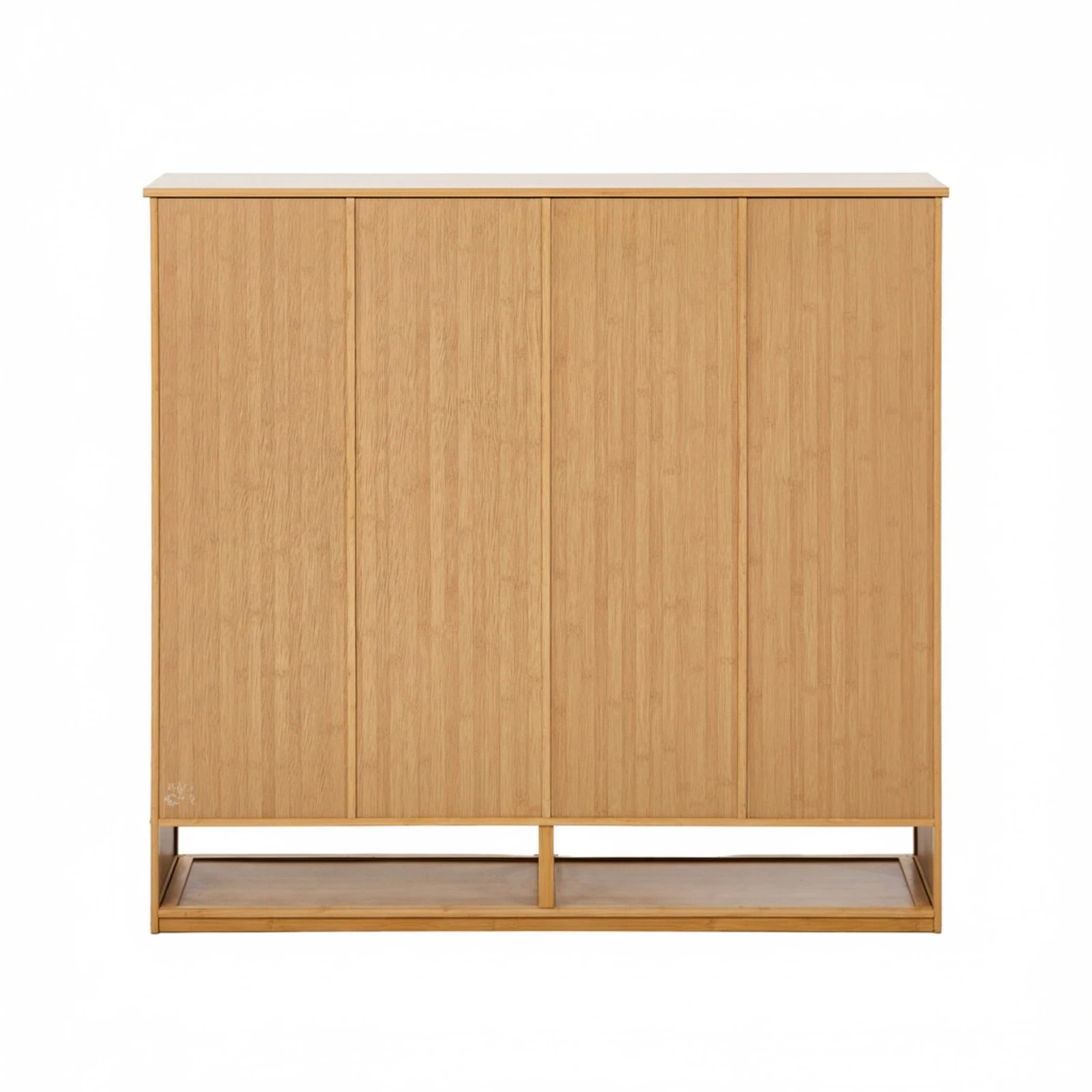 6 Oikiture Shoe Storage Cabinet 4 Doors Bamboo Shoe Organiser Shelf - Beige, 6 of 8