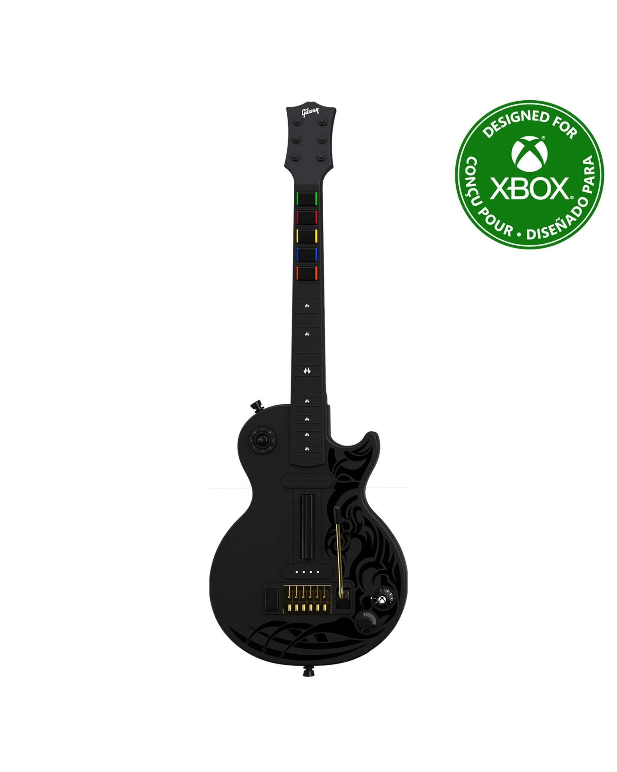1 Gibson Les Paul Black Tribal Encore Edition Guitar Controller - Xbox - Black, 1 of 10