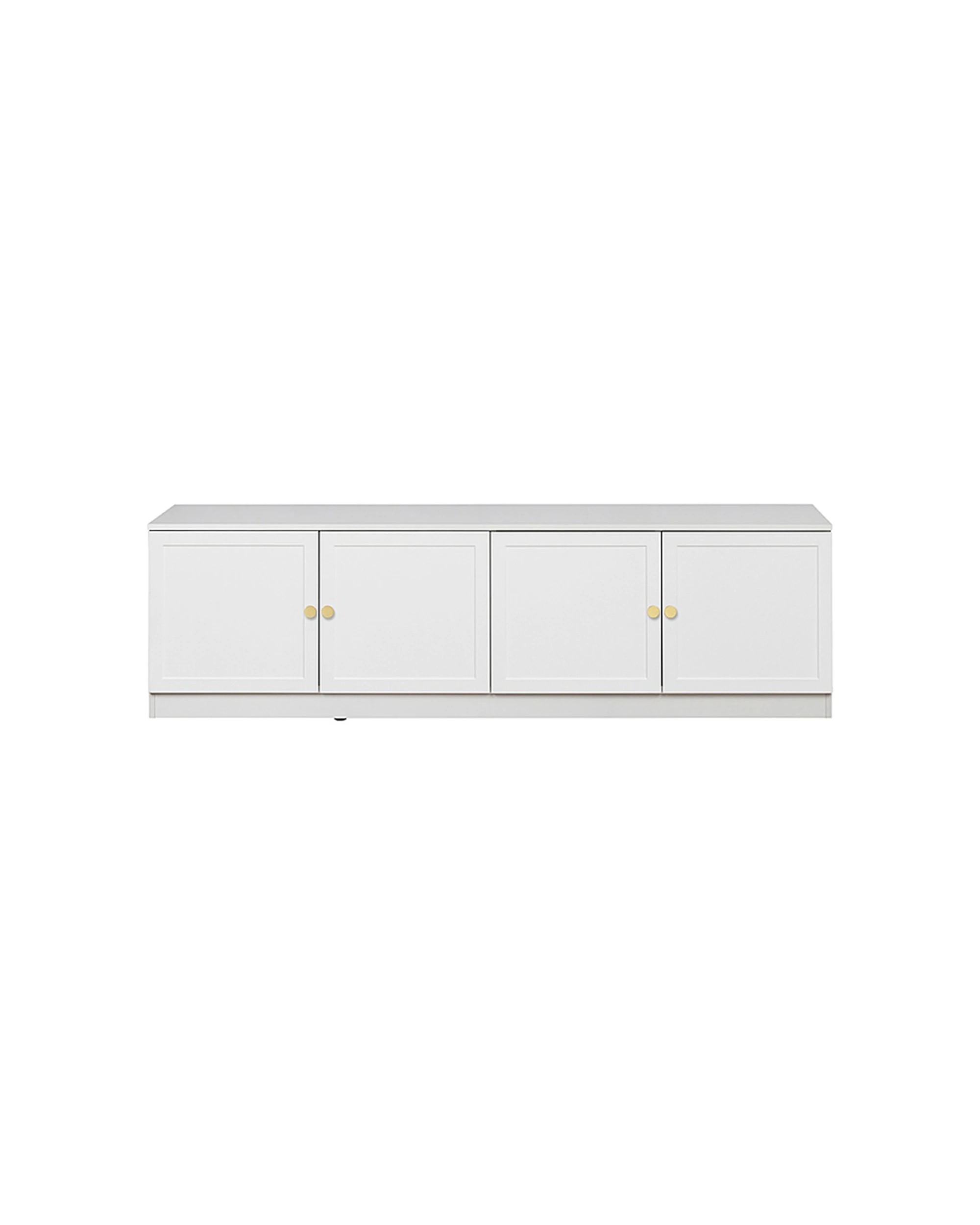 1 European Cabinetry Bucharest Hamptons Panel TV Unit Brass Round Handle - White, 1 of 4