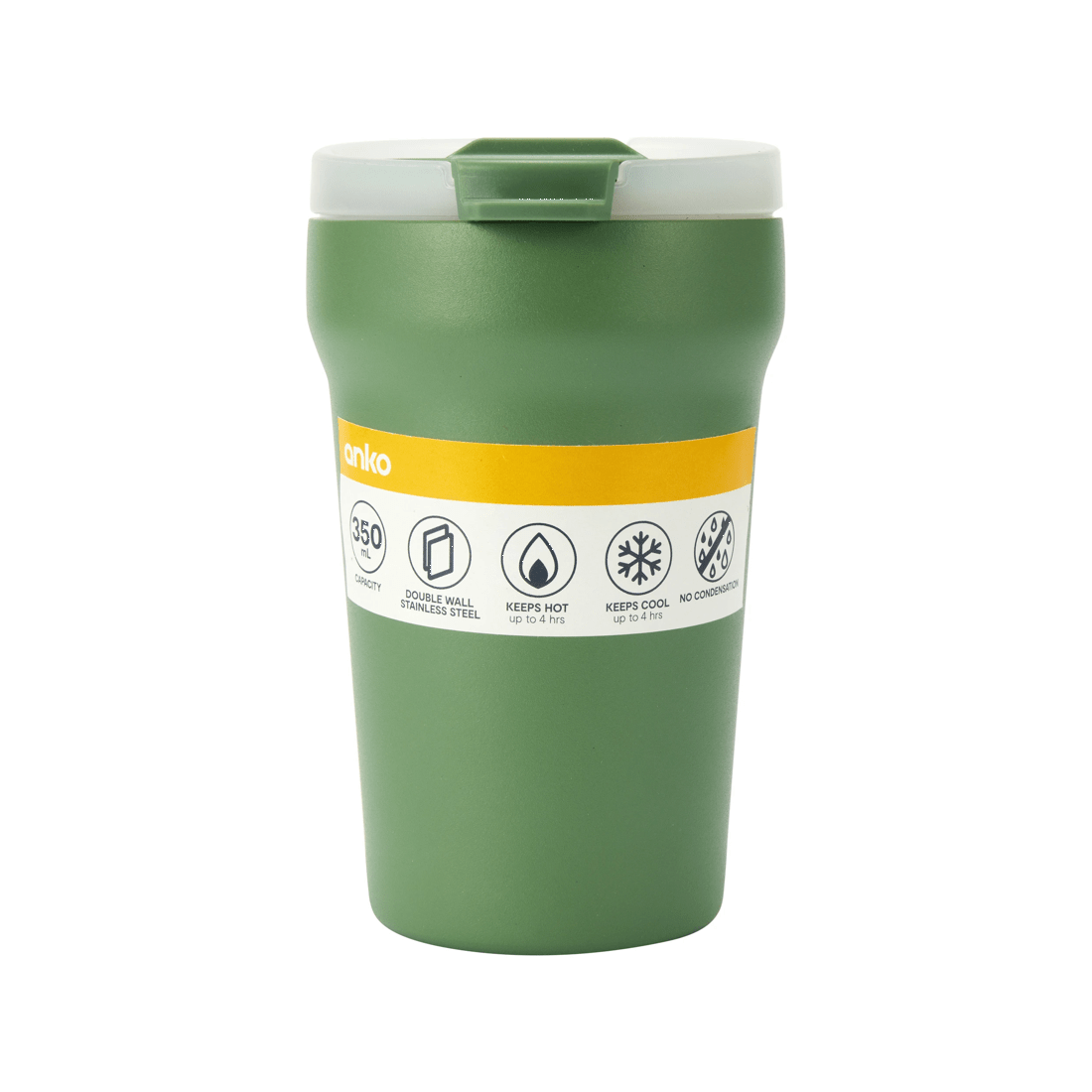 6 350ml Ceramic Coating Coffee Cup - Green, 6 of 6