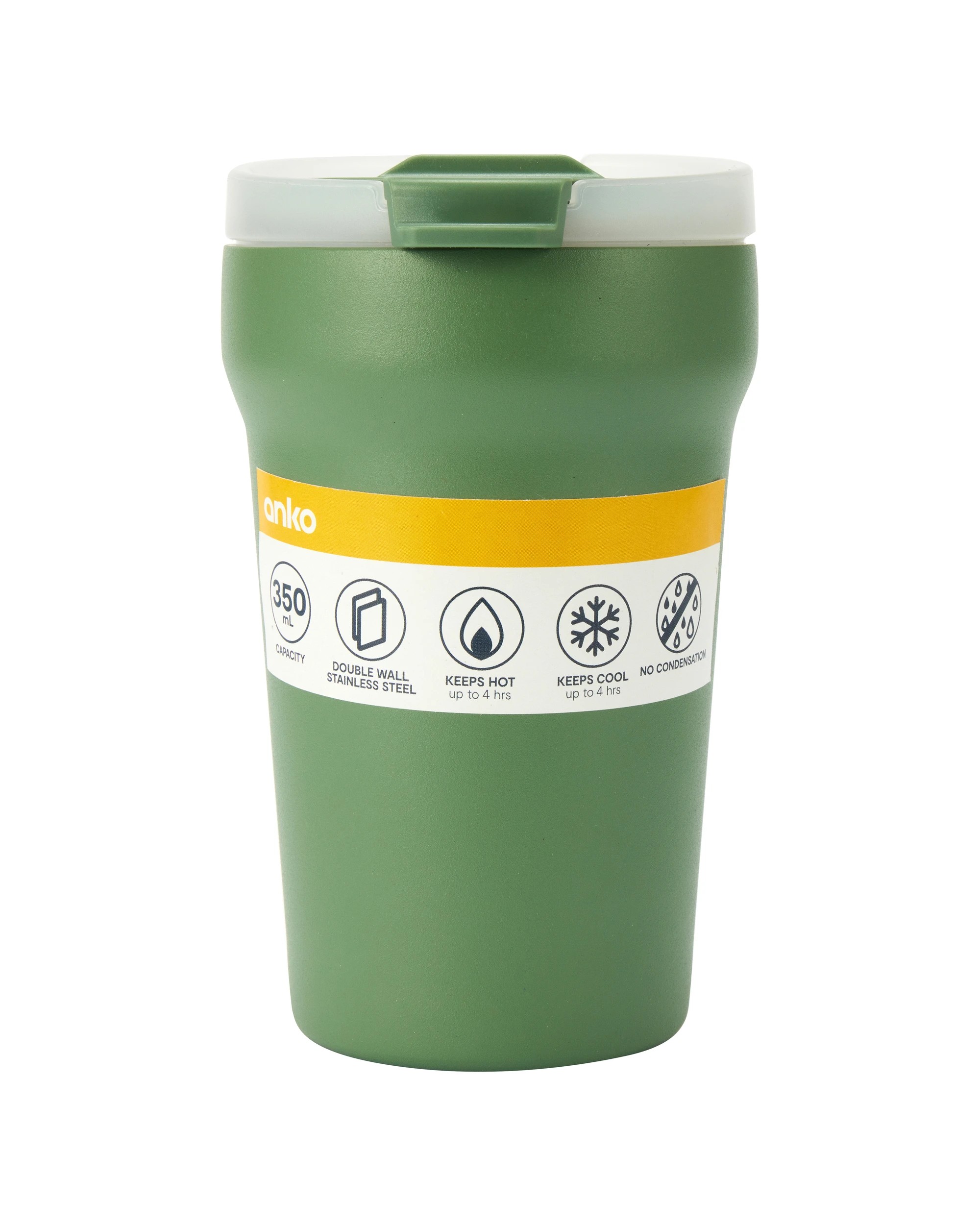 6 350ml Ceramic Coating Coffee Cup - Green, 6 of 6