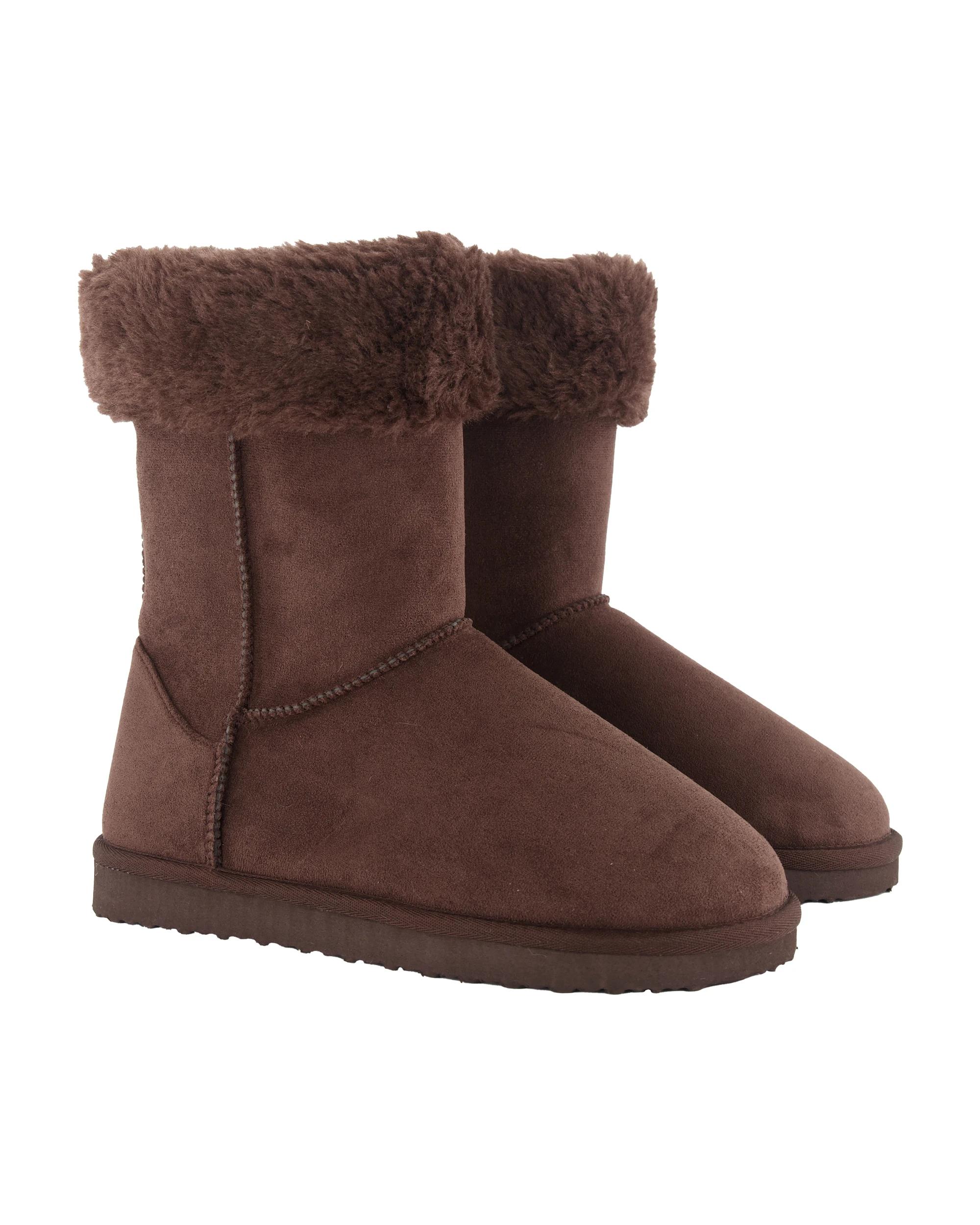 2 Faux Fur Slipper Boots Chocolate, 2 of 3