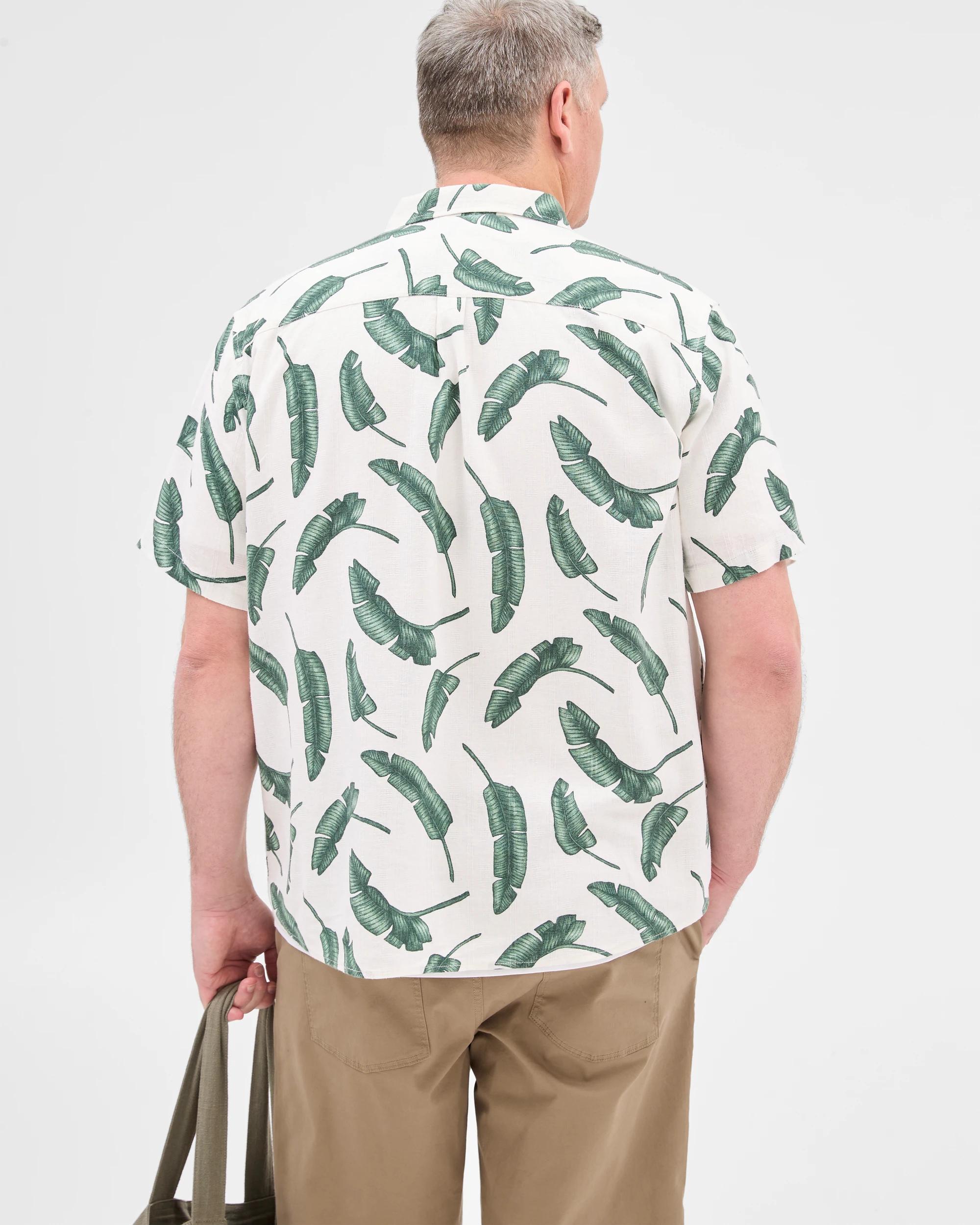 5 Target Plus Size Leaf Print Shirt WHITE, 5 of 5