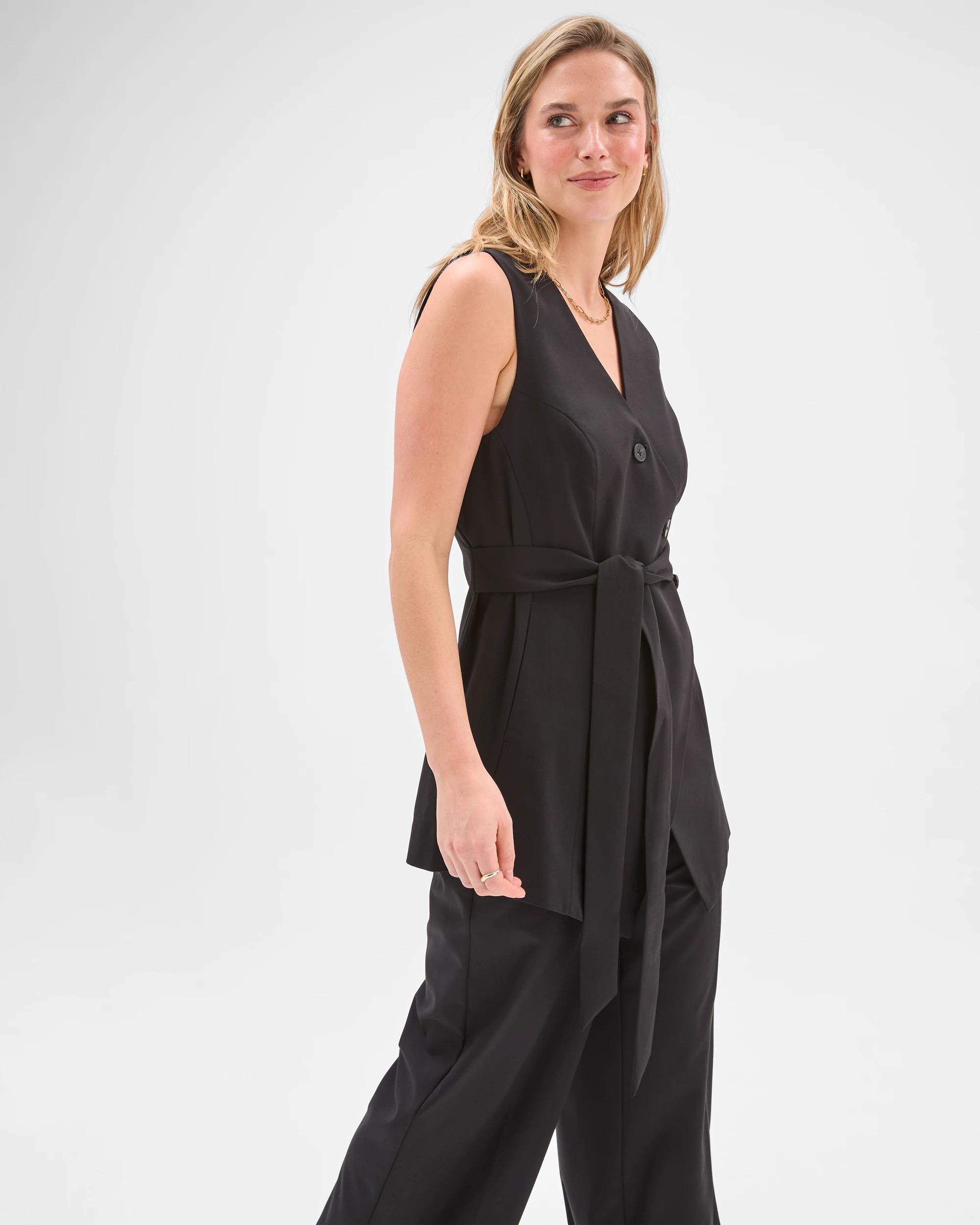 6 Lily Loves Asymmetric Vest BLACK, 6 of 7